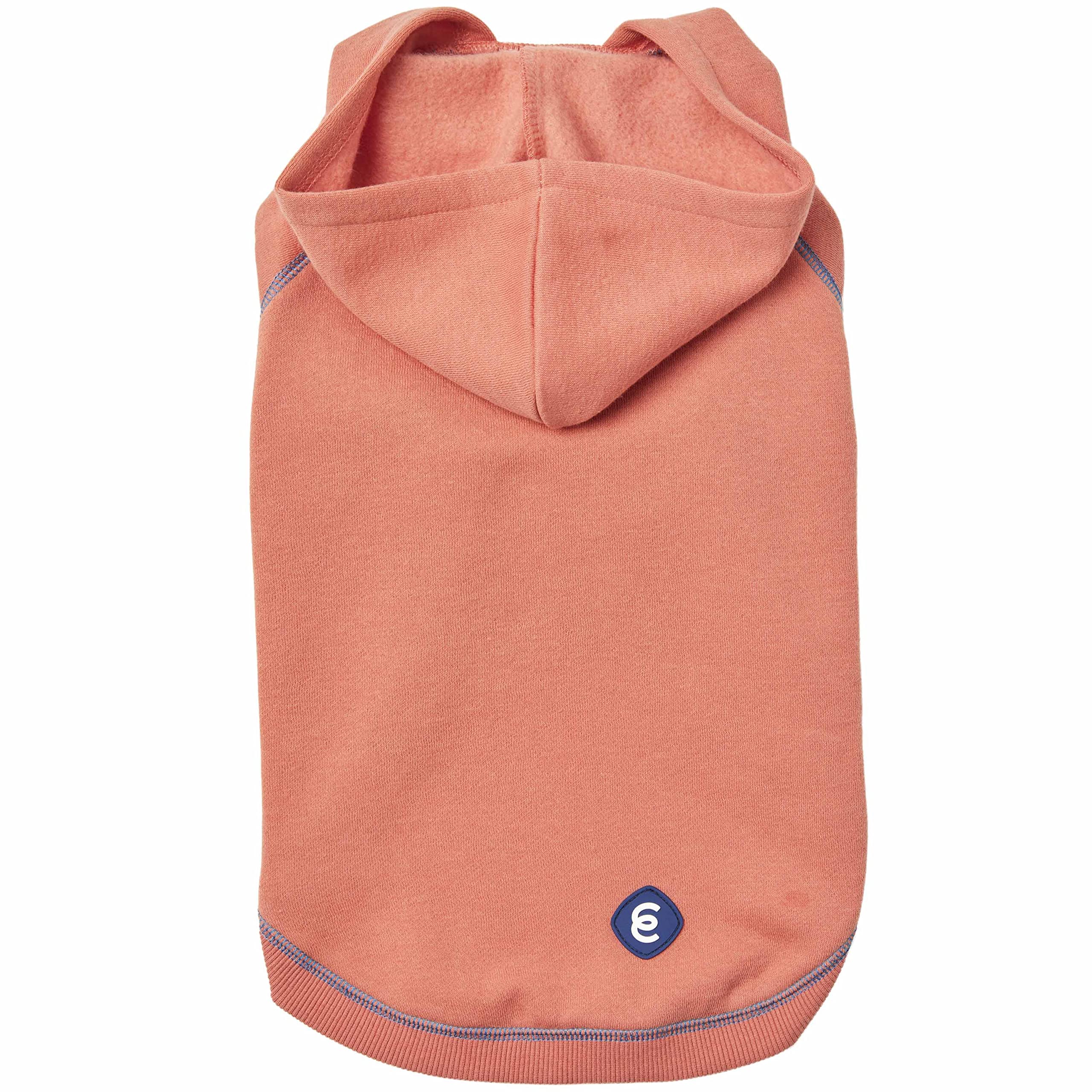 Blueberry Pet Essentials 2023 New Soft & Comfy Better Basic Cotton Blend Dog Hoodie Sweatshirt In Coral, Back Length 10', Pack Of 1 Jacket For Dogs