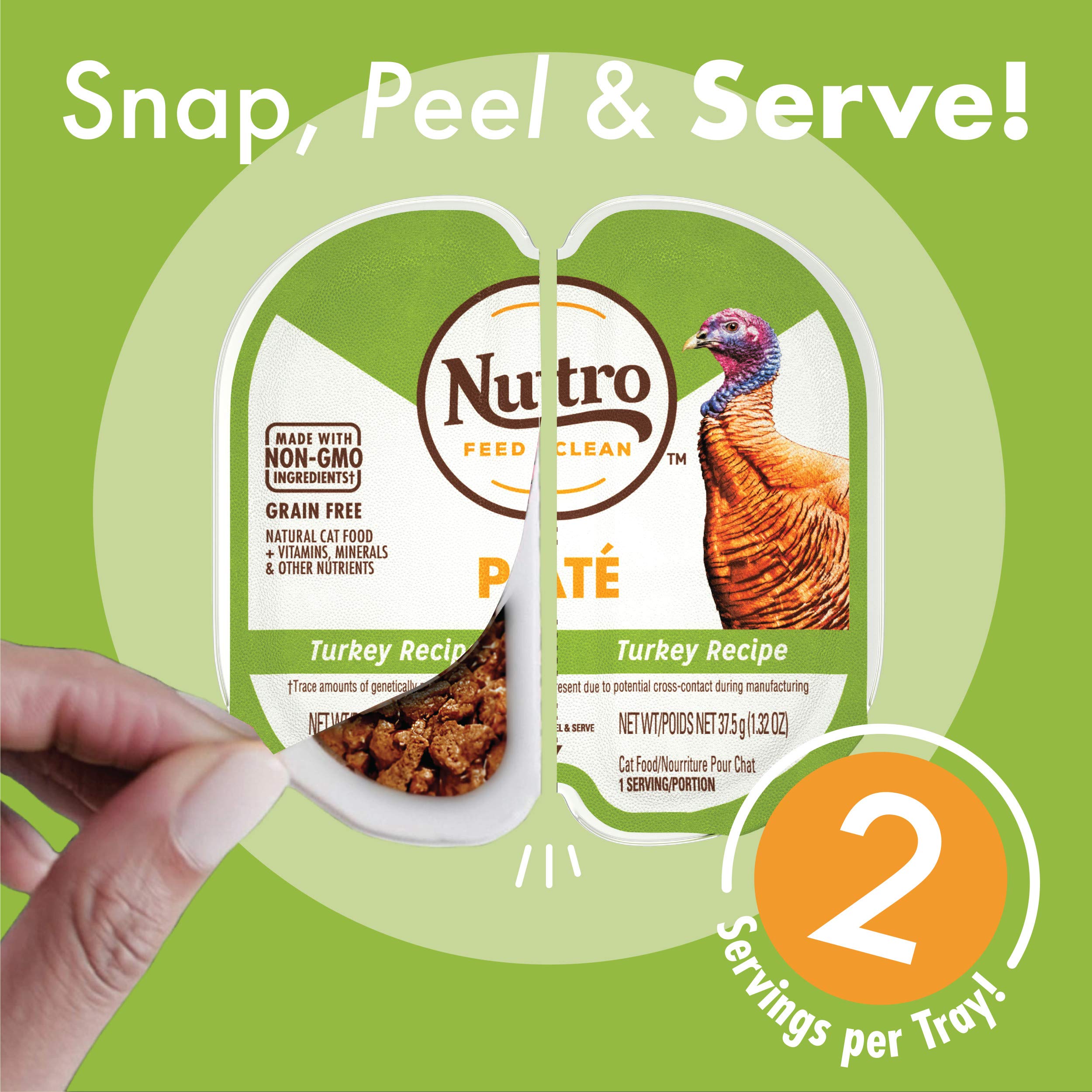 Nutro Wet Cat Food Pat   Multipack: Turkey Recipe and Chicken Recipe, 2.64 oz. Trays (12 Count, Pack of 2)