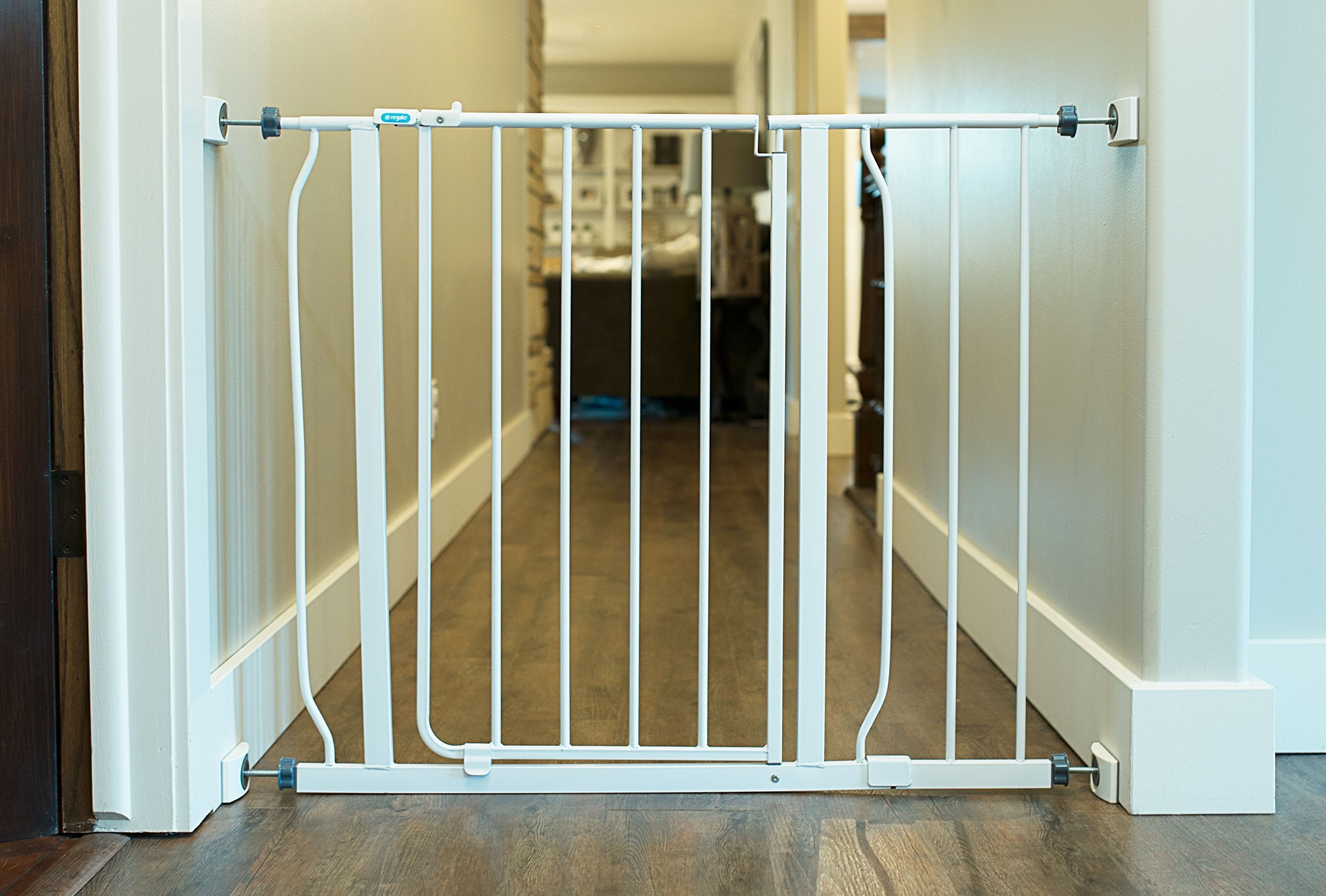 Wall Nanny Mini Baby Gate Wall Protector - 4 Pack, White, Pressure Mounted, Protects Walls & Doorways, Ideal for Pets & Kids, Made in USA