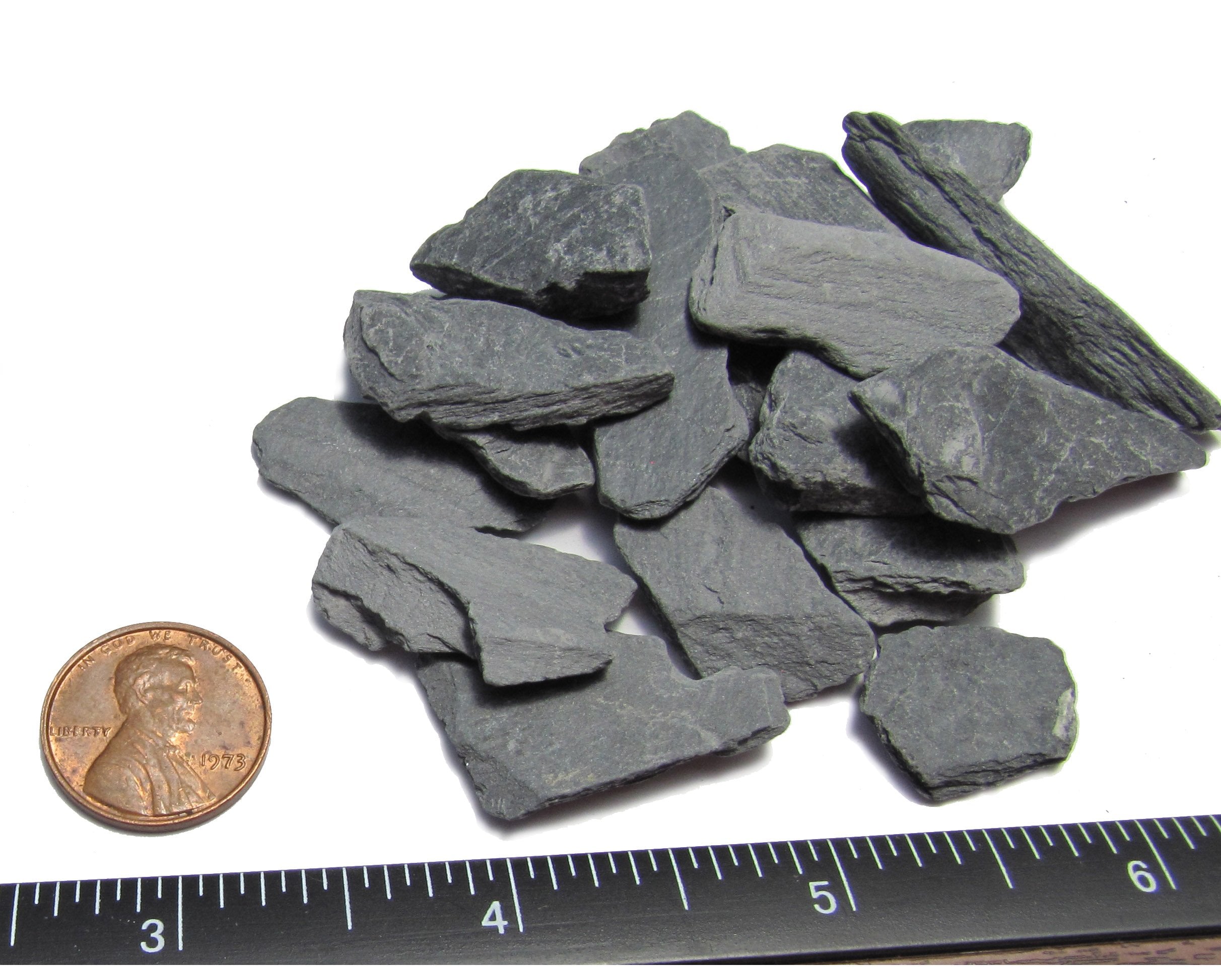 Natural Slate Stone -1/2 To 1 Inch Stones For Miniature Or Fairy Garden, Aquarium, Model Railroad & Wargaming (2Lb)
