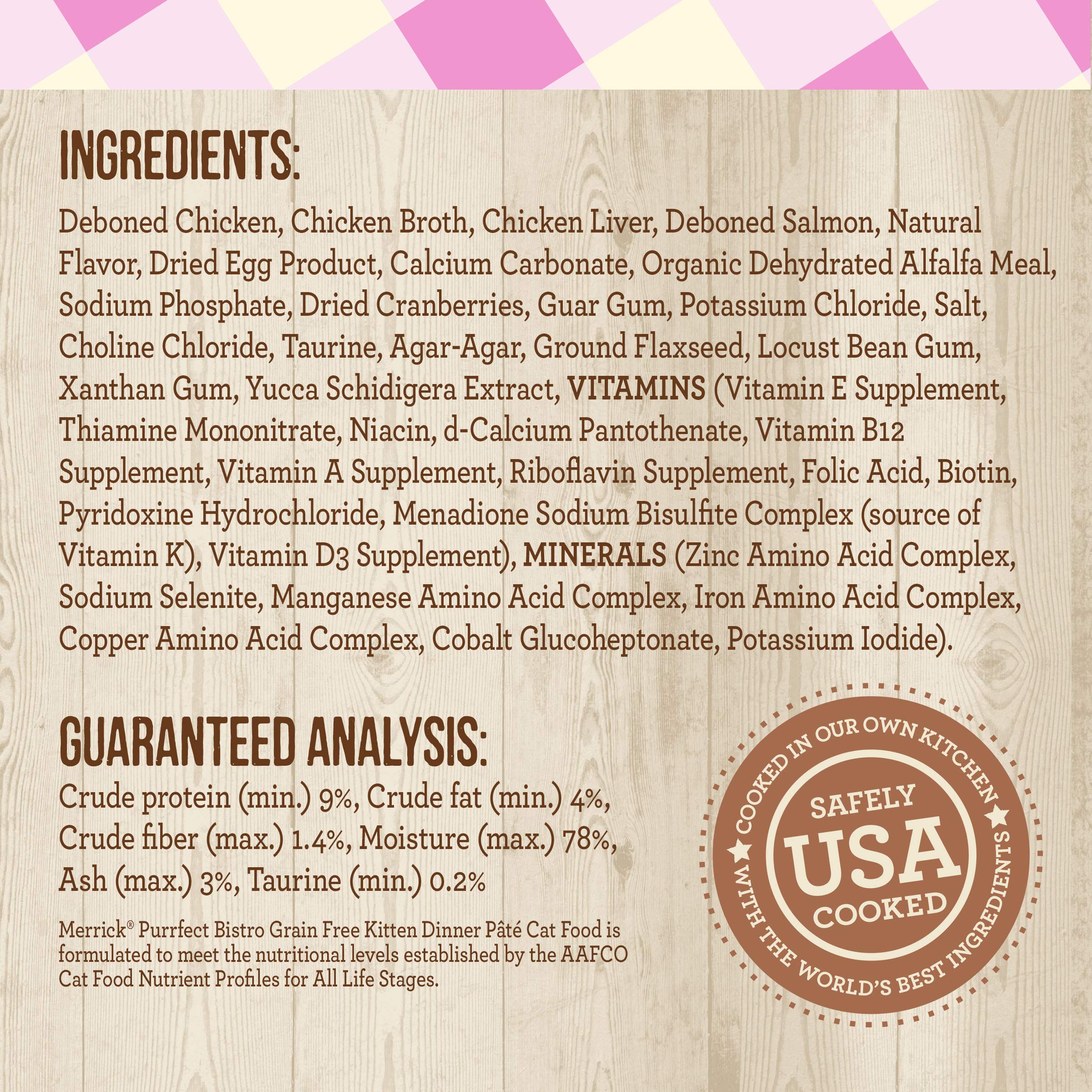 Merrick Purrfect Bistro Grain Free Premium Soft Canned Pate Chicken Wet Cat Food, Kitten Dinner Recipe - 5.5 OZ Can (Pack of 24)