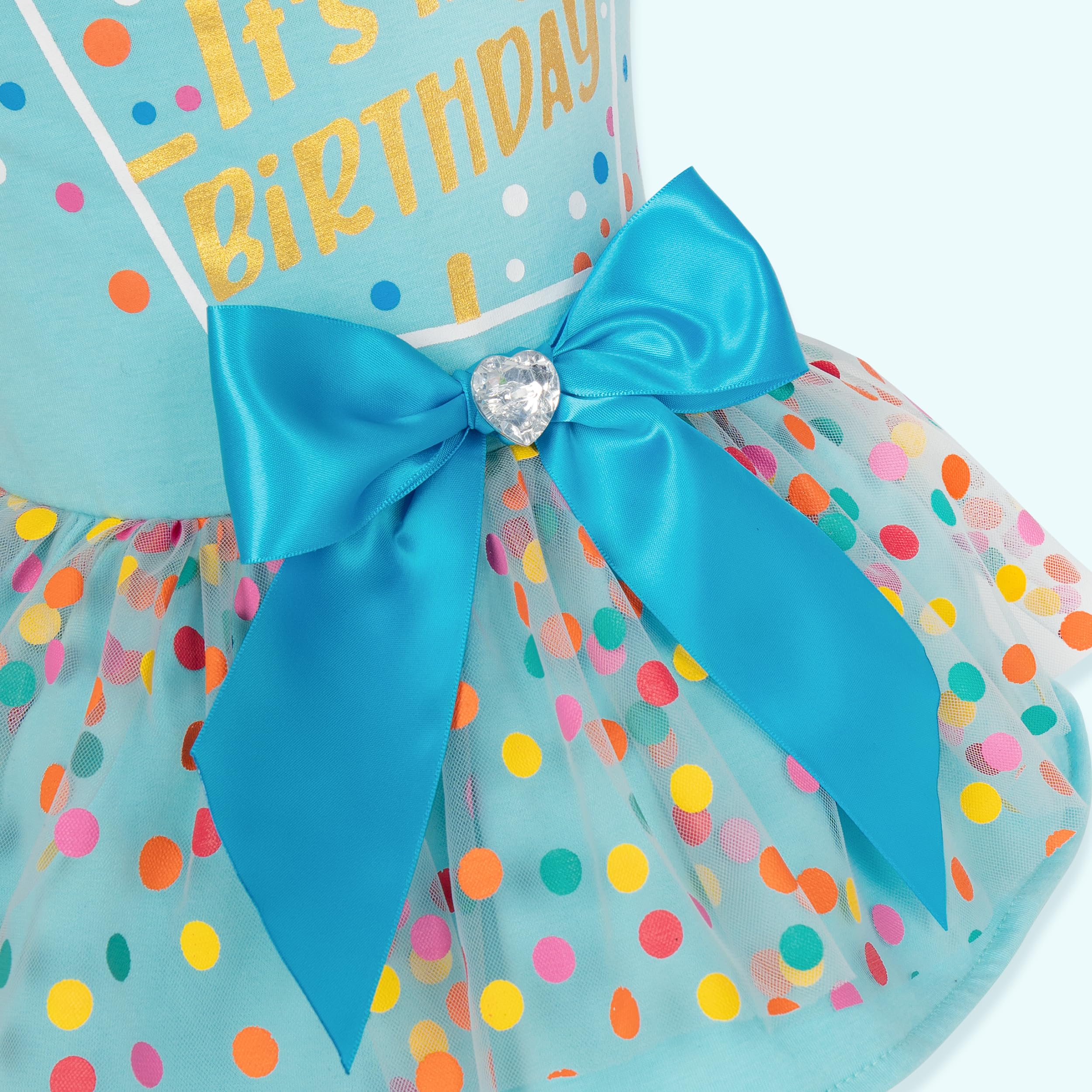 Cyeollo Dog Birthday Dress Party Tulle Dog Clothes Girl Dog Dresses For Small Medium Dogs Pet Holiday Outfit Apparel, Blue, Xl