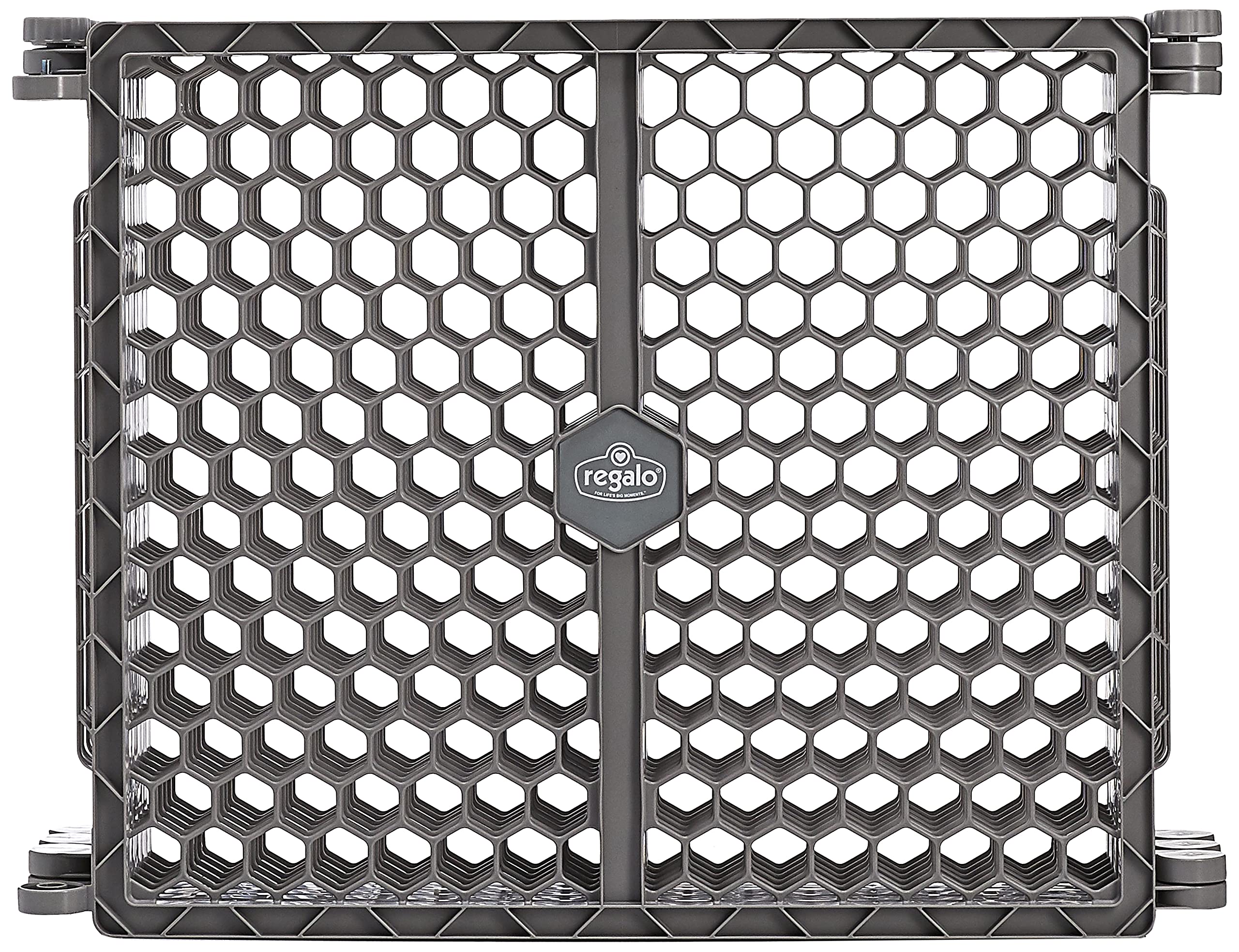 Regalo Plastic 192-Inch Super Wide Adjustable Baby Gate And Play Yard, 2-In-1, Bonus Kit, Includes 4 Pack Of Wall Mounts-4 Count (Pack Of 1)