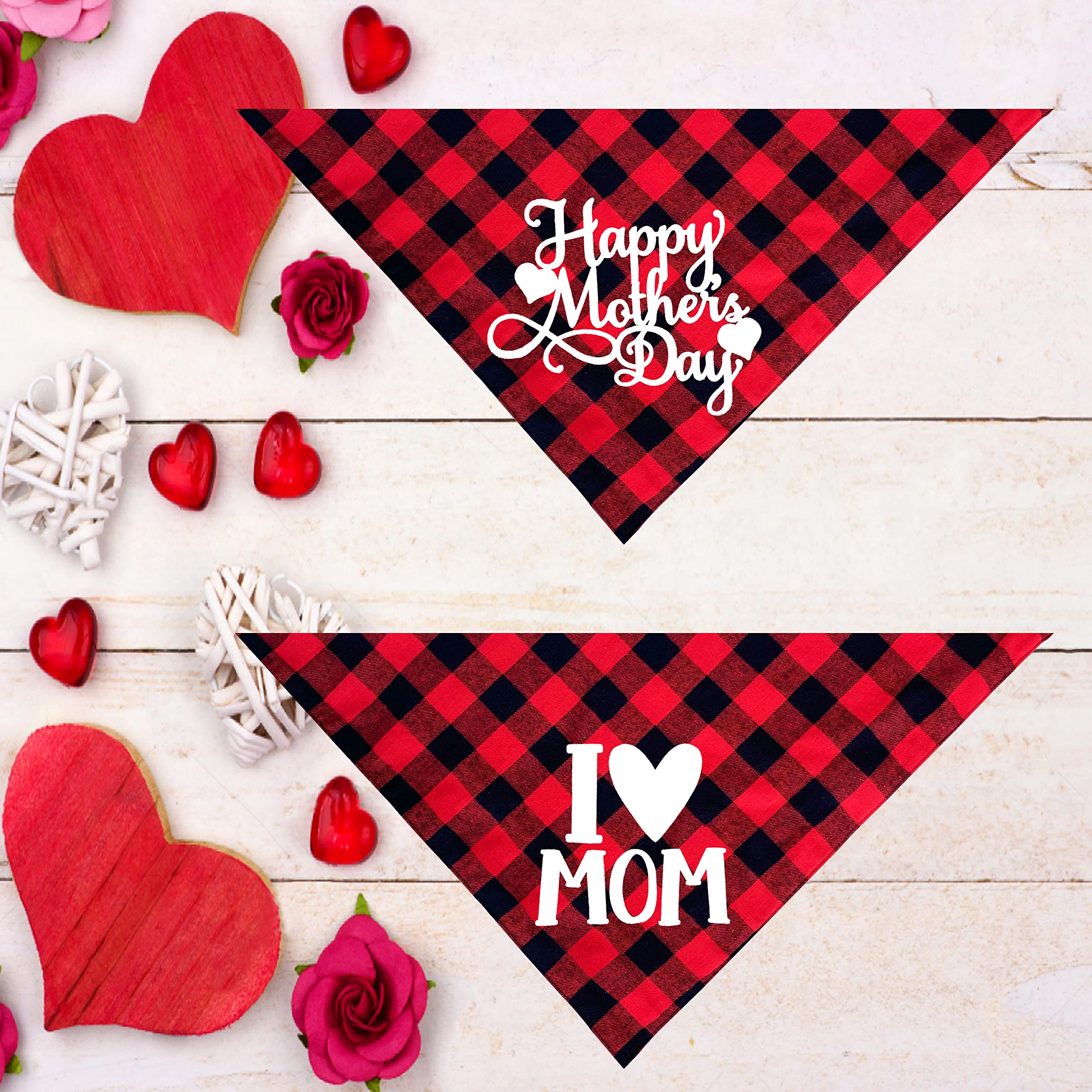 Mother'S Day Dog Bandana, Happy Mother'S Day Cat Bandana For Large Medium Small Pets Puppies (Large)