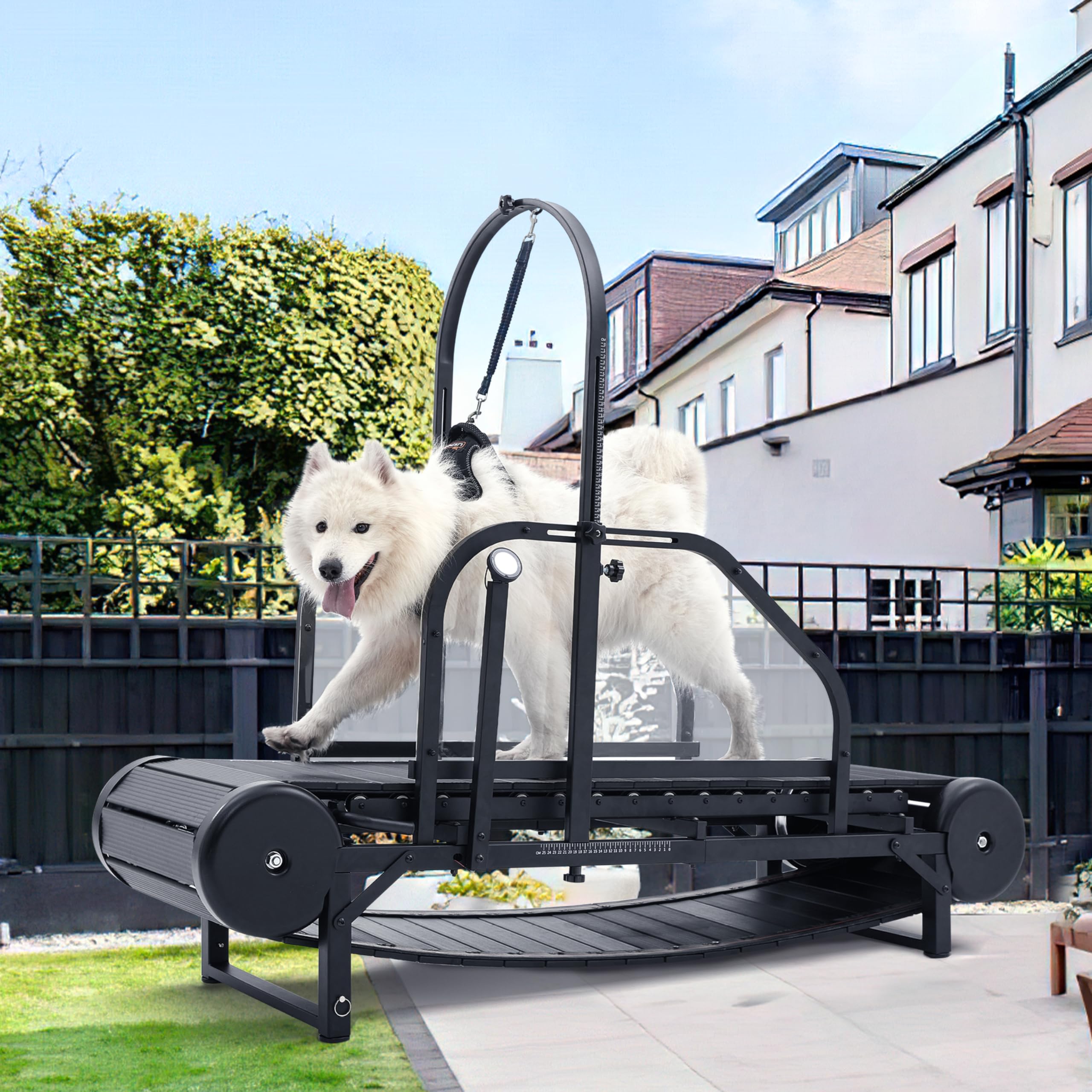 Dog Treadmill For Large/Medium Dogs, Adjustable Ramp Canine Running Slatmill Machine With Pedometer For Exercise & Healthy & Fit