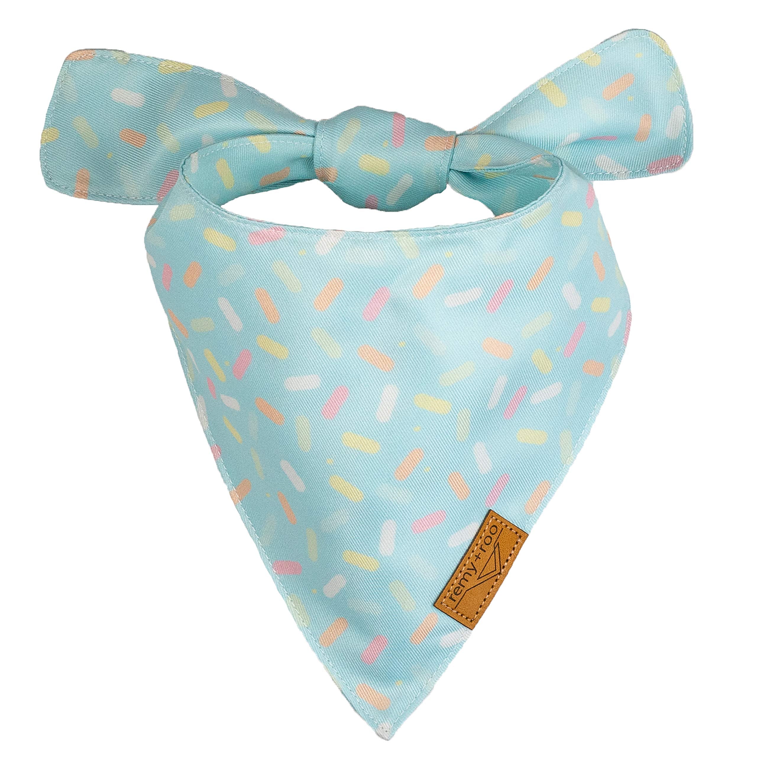 Remy+Roo Dog Bandanas - 2 Pack | Birthday Set | Premium Durable Fabric | Patented Shape | Adjustable Fit | Multiple Sizes Offere