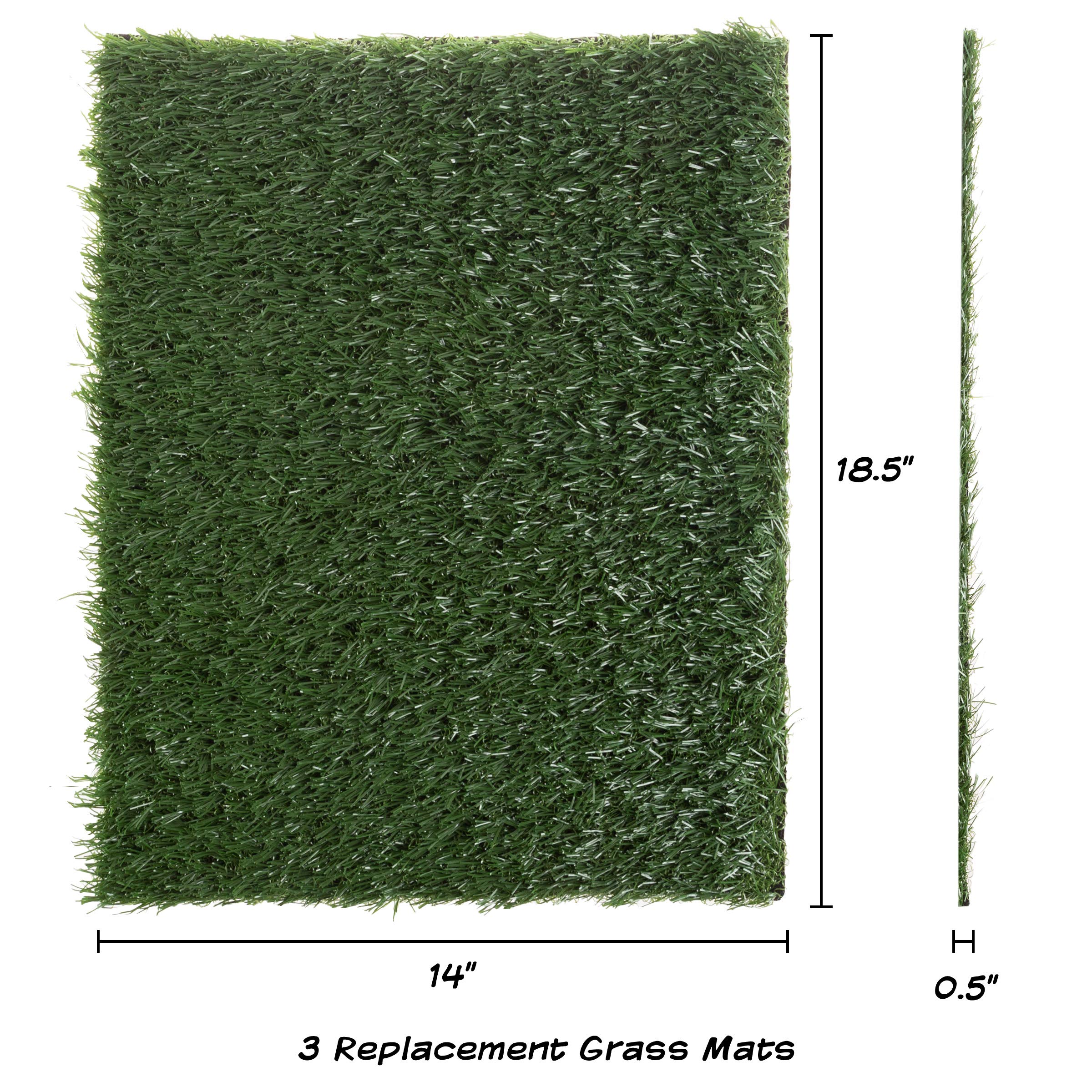 Pee Pads For Dogs - Set Of Three 18.5X14-Inch Replacement Turf Grass Mats For Potty Training - Dog Housebreaking Supplies For Small Pets By Petmaker