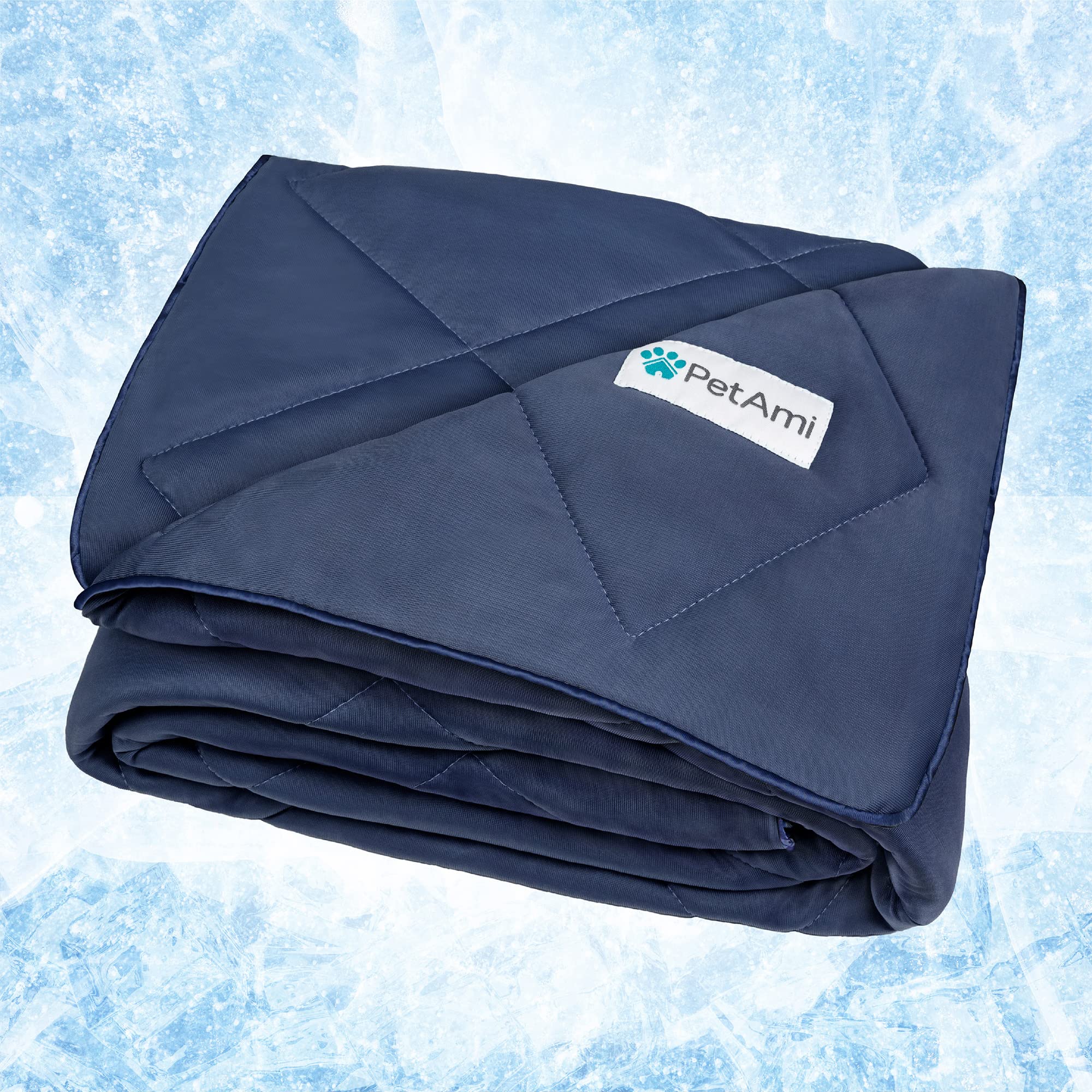 Petami Premium Cooling Dog Blanket | Lightweight Fluffy Pet Throw Blanket Bed Cover For Dogs, Cat, Puppies | Pet Blanket Furniture Protector Couch Sofa | Reversible Fuzzy Cozy | 29X40, Navy Blue