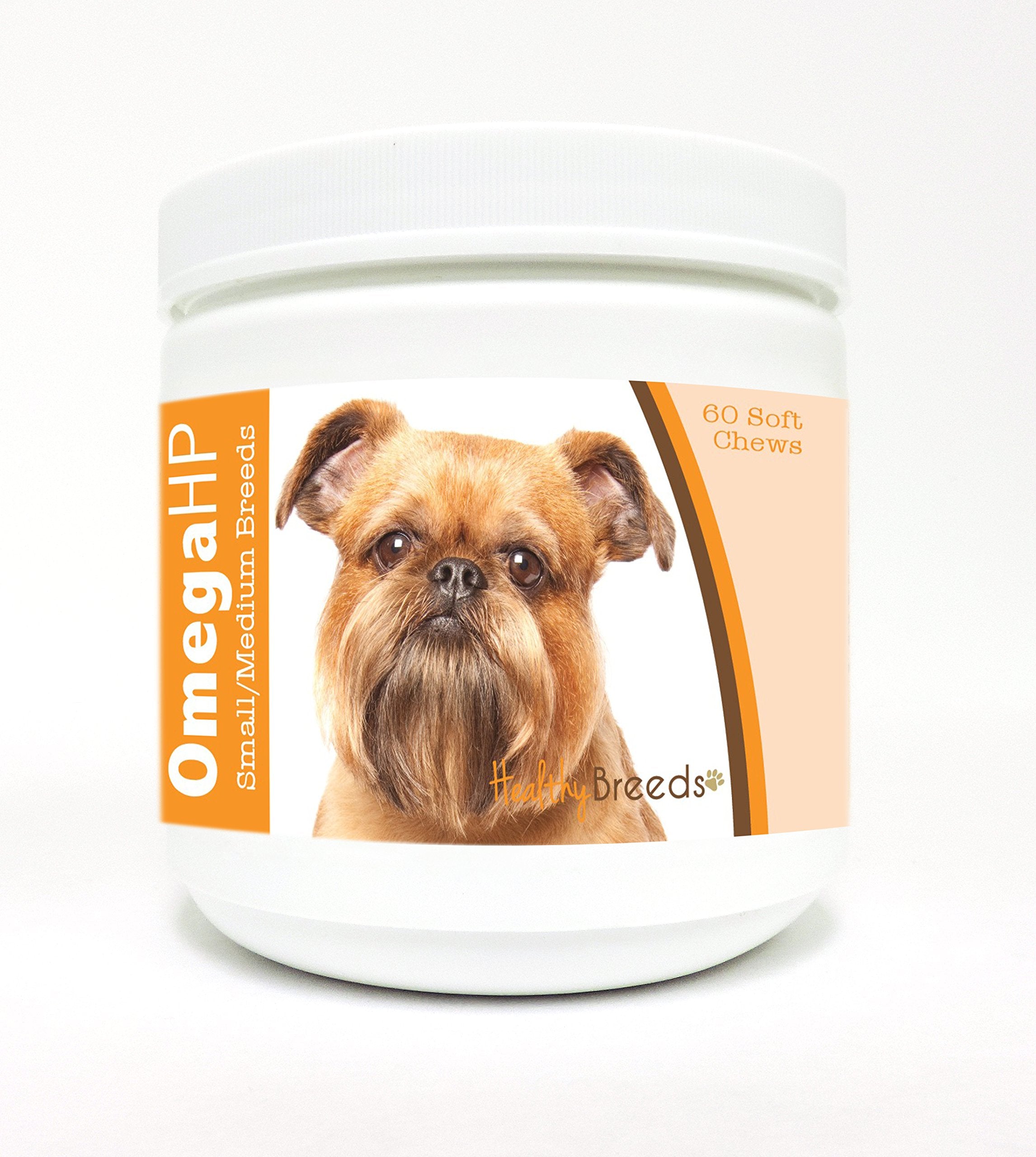 Healthy Breeds Brussels Griffon Omega HP Fatty Acid Skin and Coat Support Soft Chews 60 Count