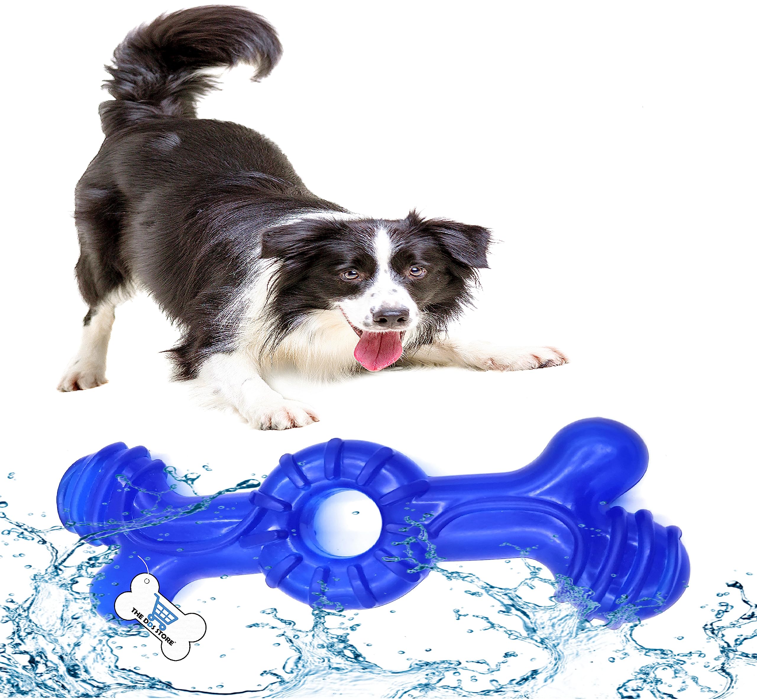 Cozy Puppies NonToxic Rubber Dog Chew Bone Toy, Puppy/Dog Teething Toy Durable Dog Toys For Aggressive Chewers1 Piece (Color M
