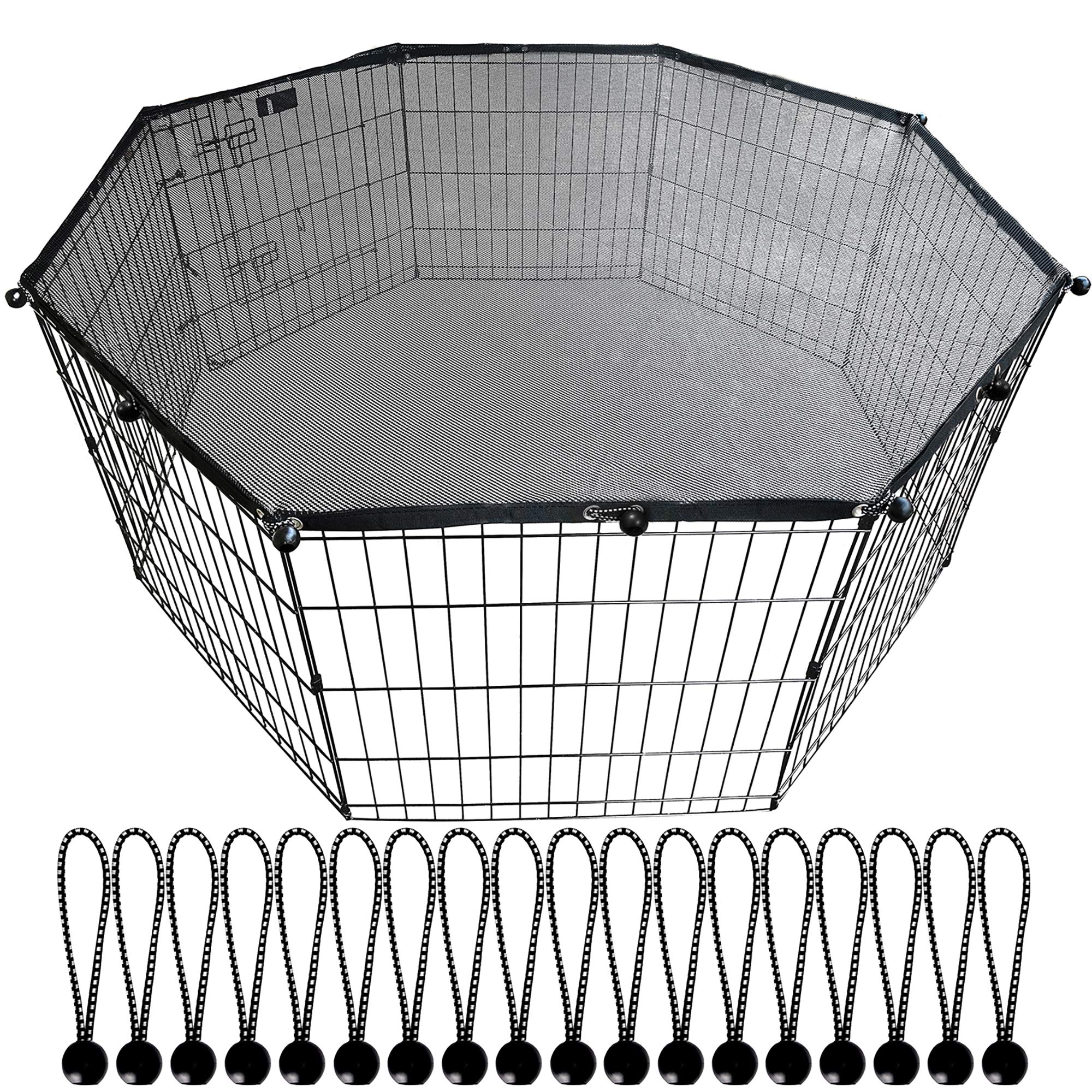 Universal Dog Playpen Top Cover, Provide Shade And Security For Outdoor And Indoor, Fits All 24' Wide 8 Panel Pet Exercise Pen