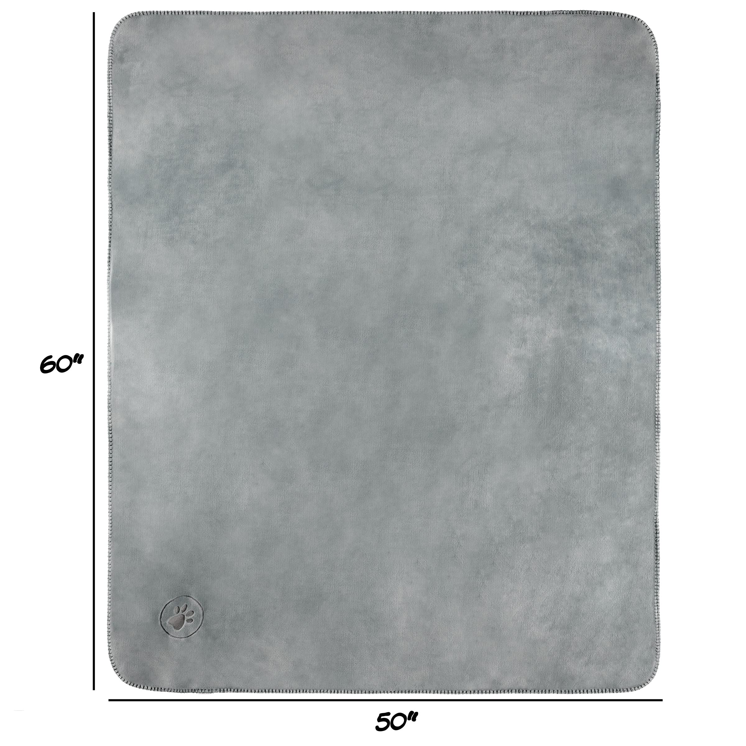 Petmaker Waterproof Pet Blanket - 50X60-Inch Reversible Sherpa Fleece Throw Protects Couches, Cars, And Beds From Spills, Stains, And Fur (Gray), Large