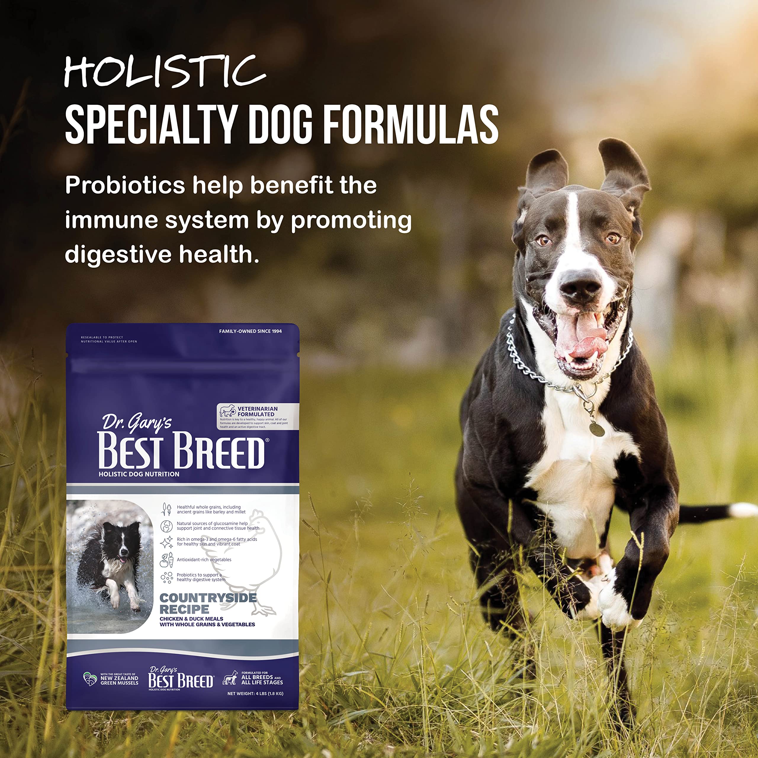 Best Breed Dr. Garys Countryside Recipe Slow-Cooked in USA, Natural Dry Dog Food for All Breeds and Sizes, 26lbs.