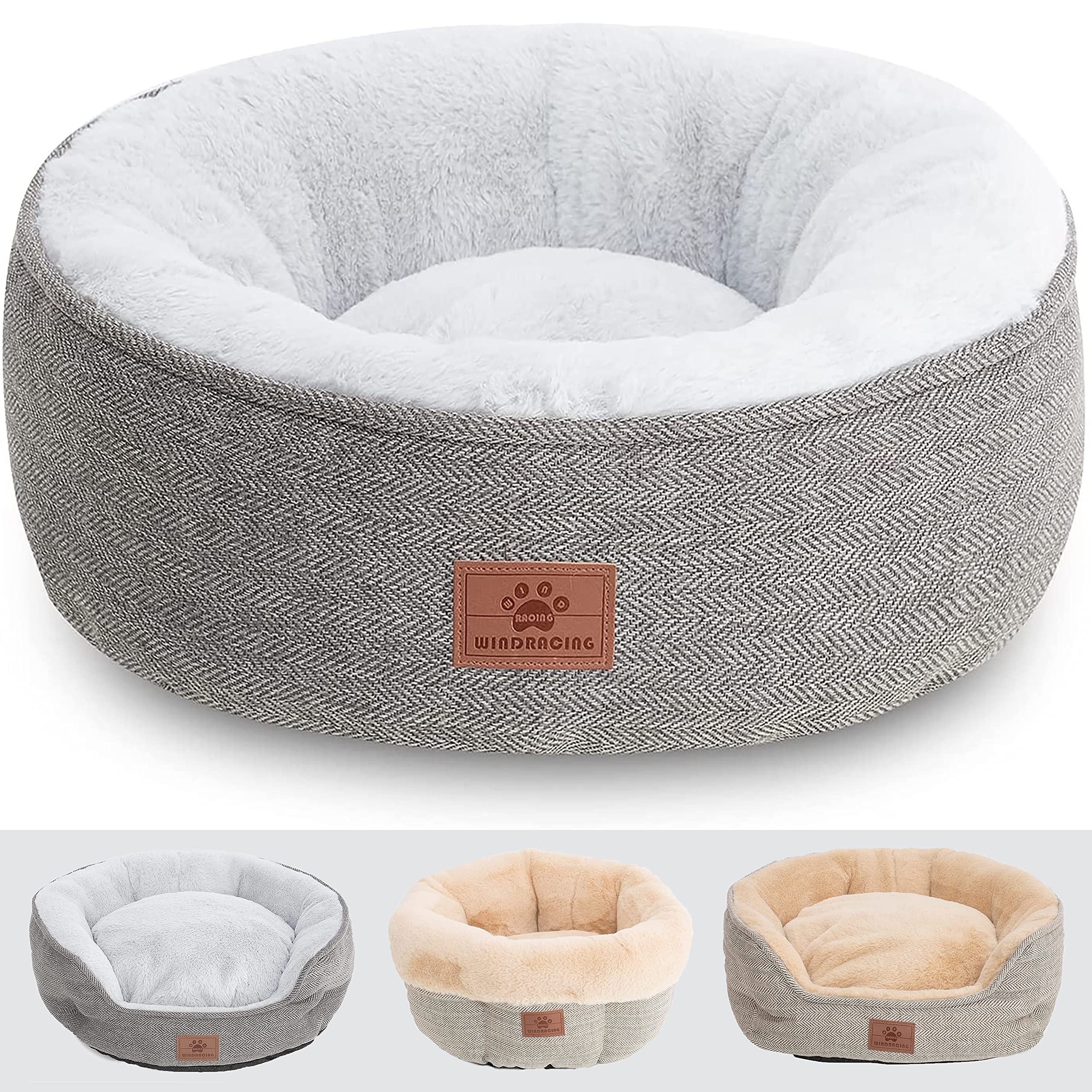 Cat Beds For Indoor Cats,Small Dog Bed,Cuddler Dog Beds,Calming Dog Bed Donut,Soft Anxiety Cozy Pet Beds,Puppy Bed For Small/Med