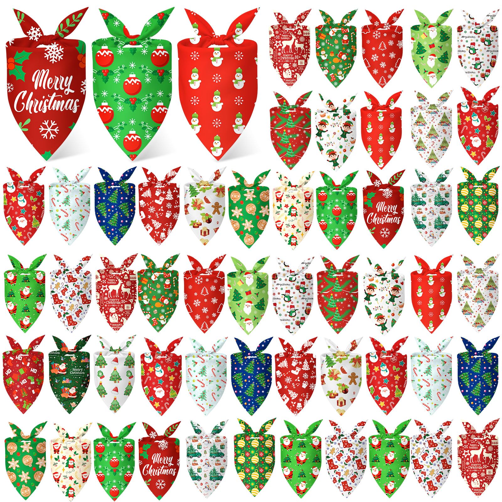 Abbylike 50 Pcs Mardi Gras Dog Bandanas Bulk Purple Green and Gold Bandanas for Dogs Triangle Kerchief Bibs Scarf Set for Pet Ca