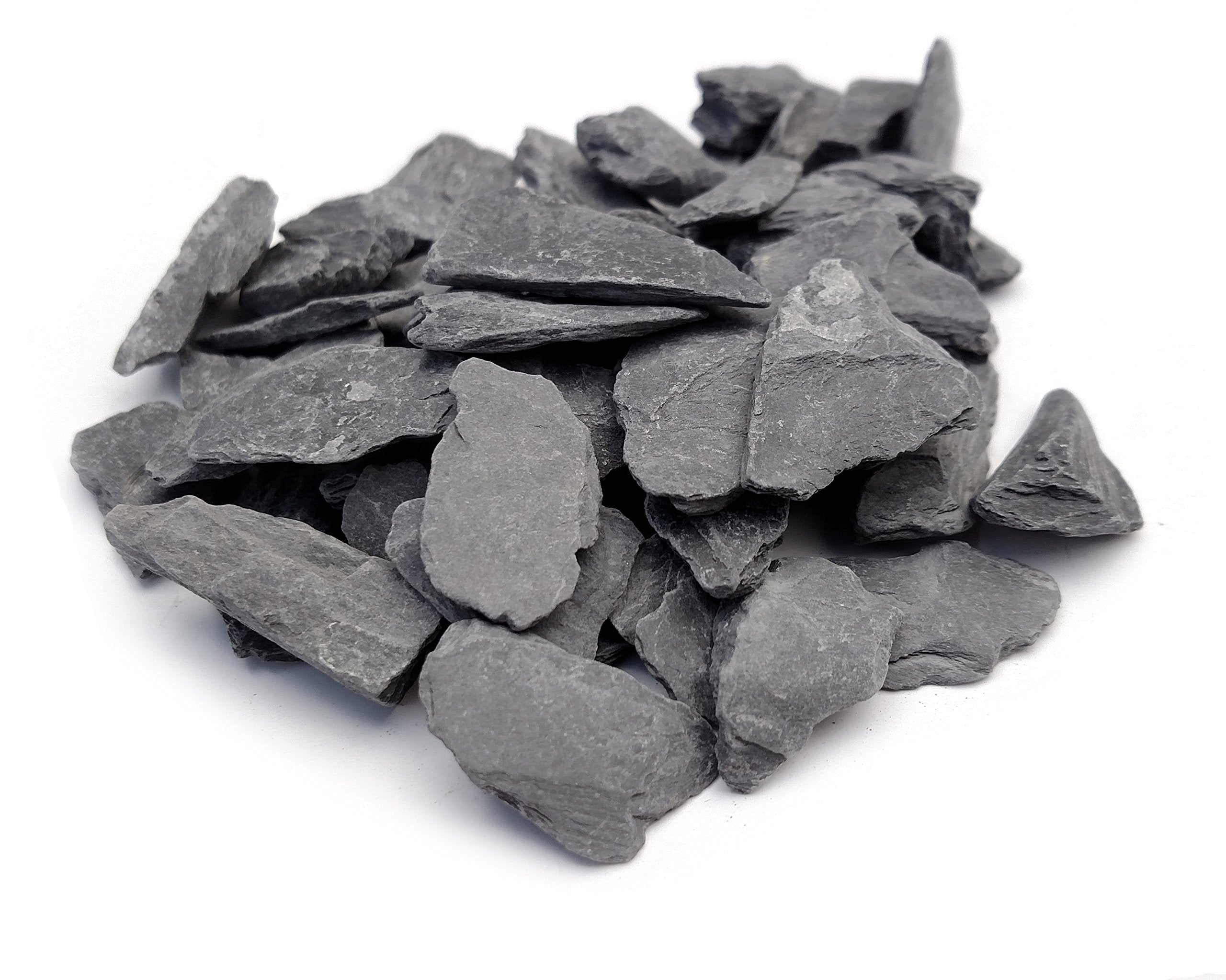 Natural Slate Stone -1/2 To 1 Inch Stones For Miniature Or Fairy Garden, Aquarium, Model Railroad & Wargaming (2Lb)