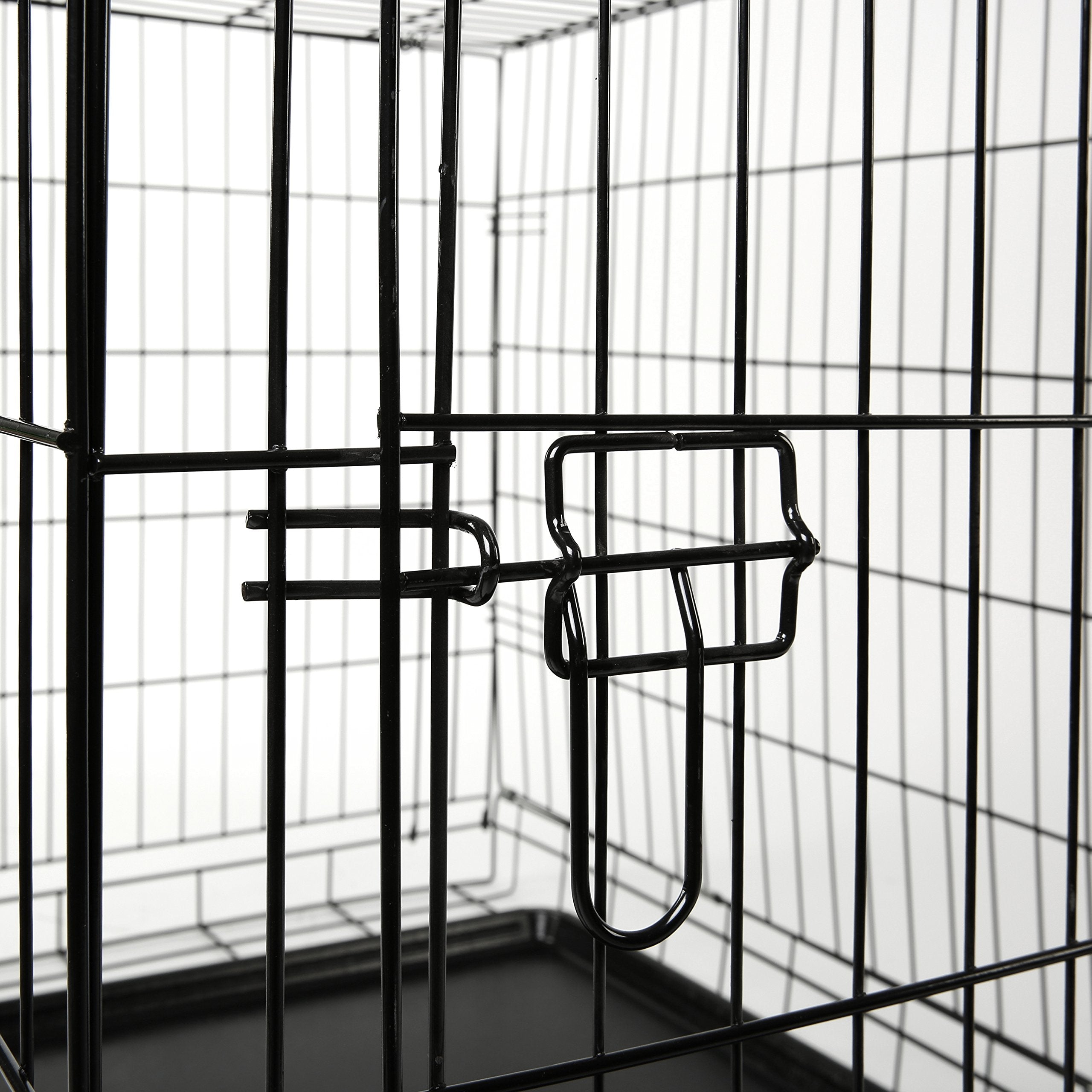 Tresko Dog Cage 107 X 71 X 77 Cm Foldable With 2 Doors Transport Cage Car Dog Box With Base Tray Transport Box Wire Cage