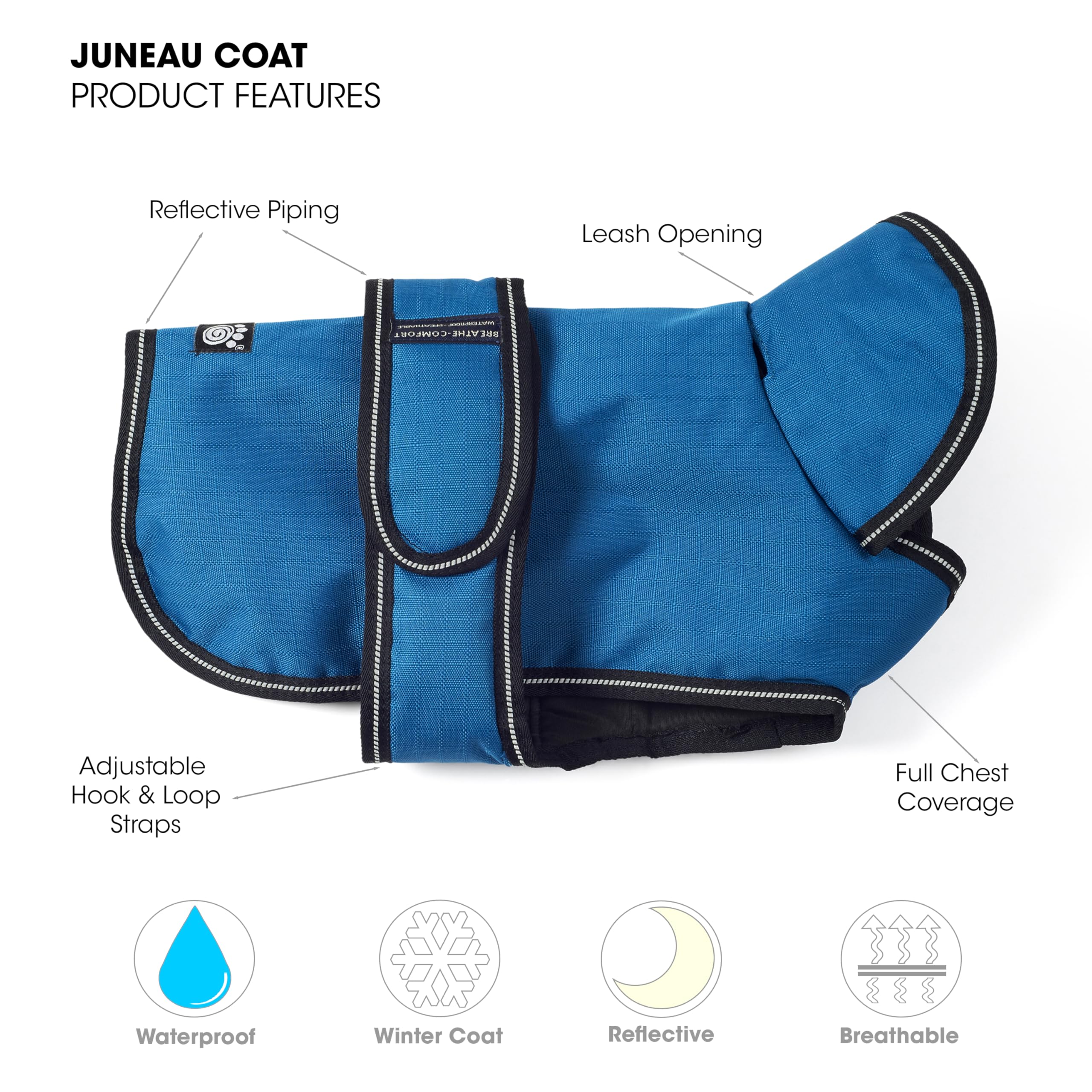 Petrageous 7303Txxl Juneau Waterproof Winter Dog Coat With Full Chest Coverage, Leash Opening - 28-Inch Long Heavyweight Jacket