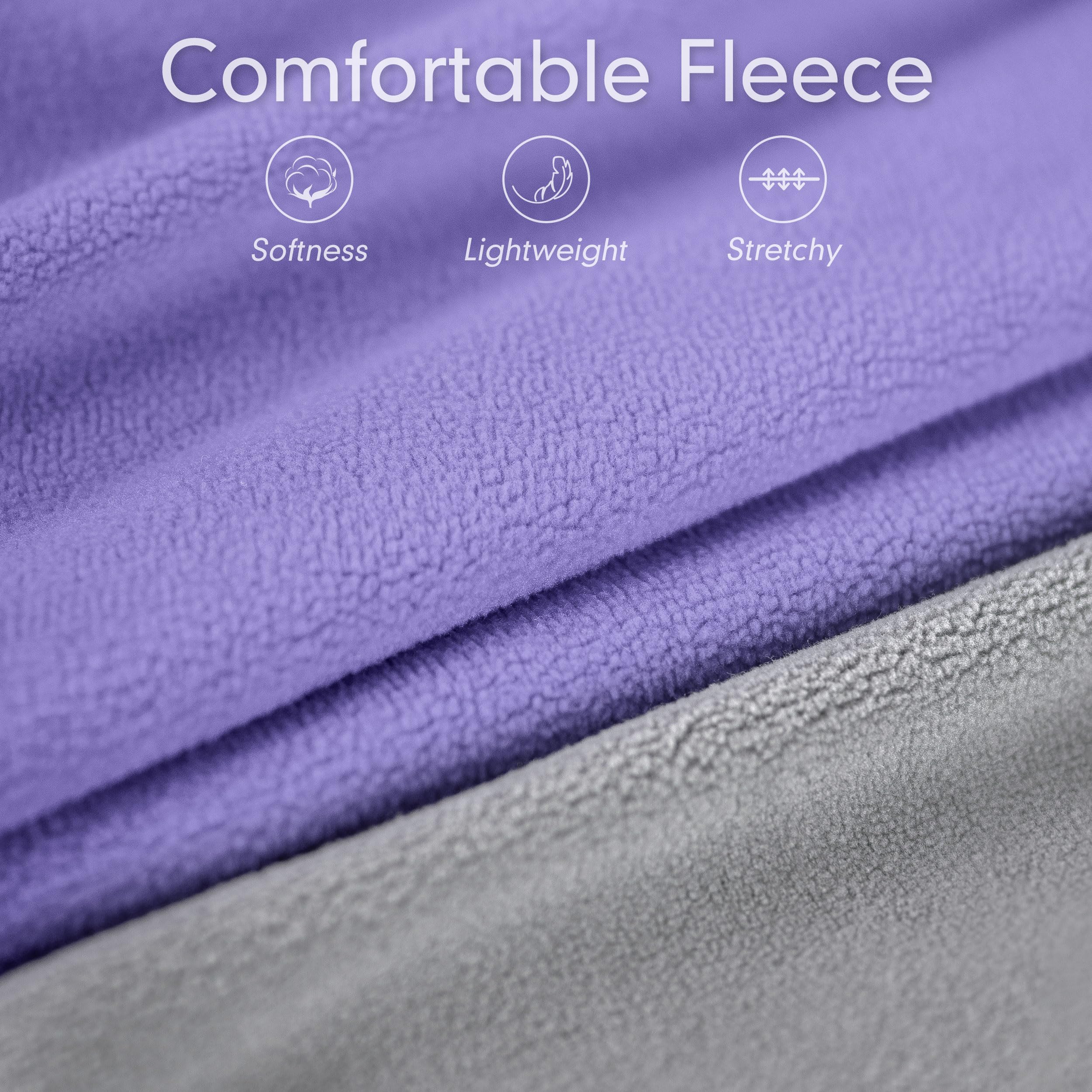 Cyeollo 2 Pack Fleece Dog Sweater Pullover Sweatshirt Reflective Lightweight Dog Clothes For Large Dogs Girl Pet Apparel Purple,