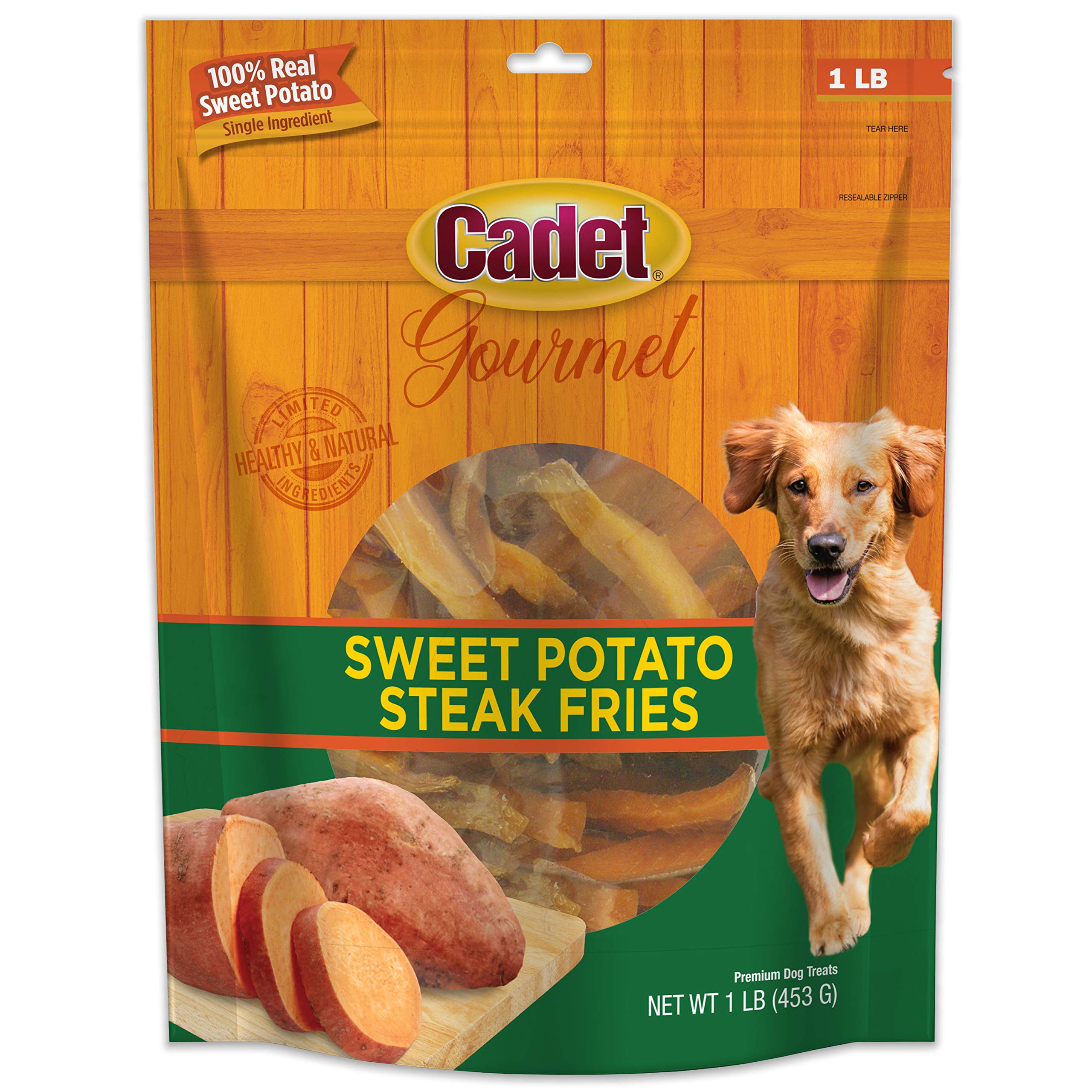 Cadet Gourmet Sweet Potato Fries Dog Treats - Healthy & Natural Sweet Potato Dog Training Treats for Small & Large Dogs - Inspec