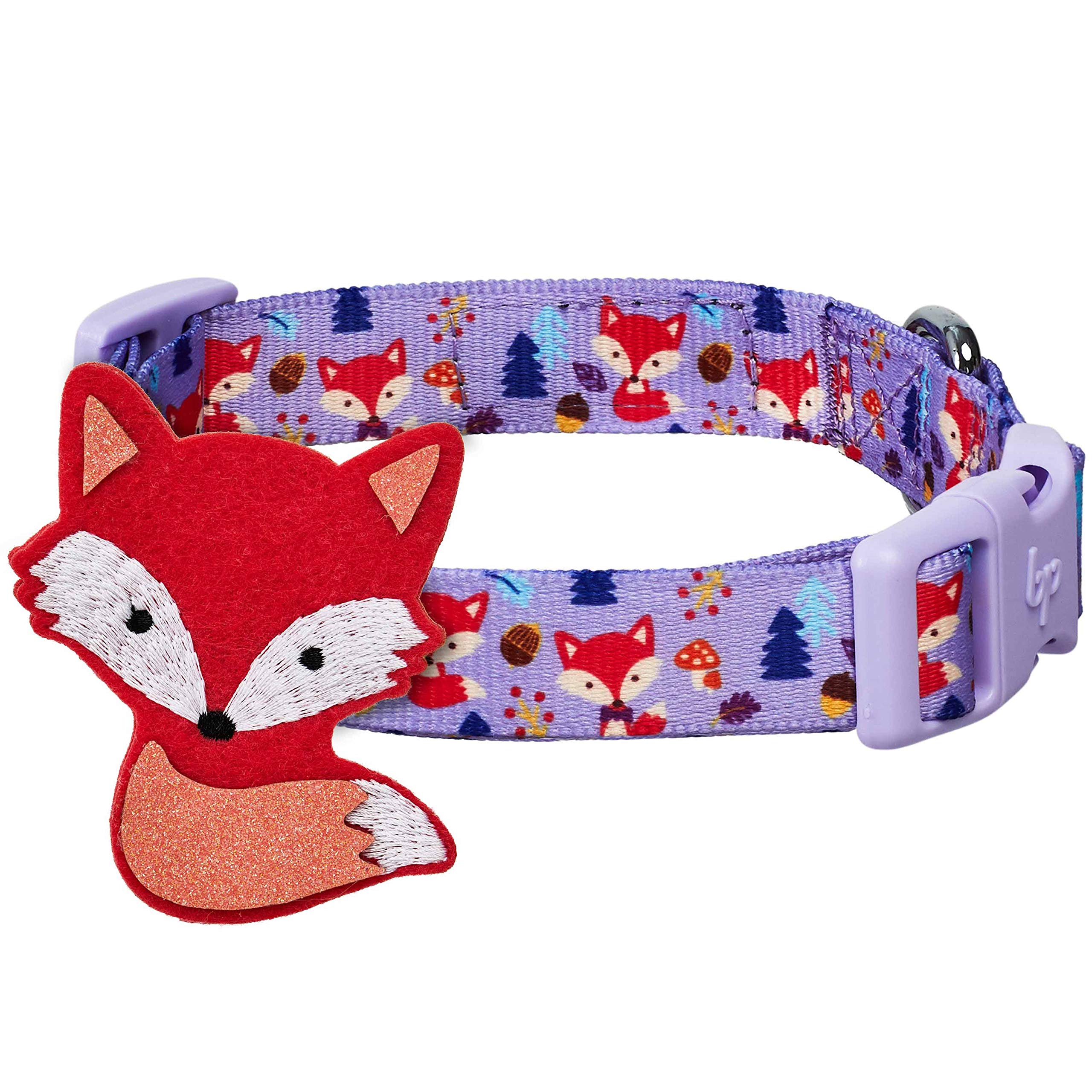 Blueberry Pet Red Fox Adjustable Dog Collar With Detachable D  Cor, Small, Neck 12-16