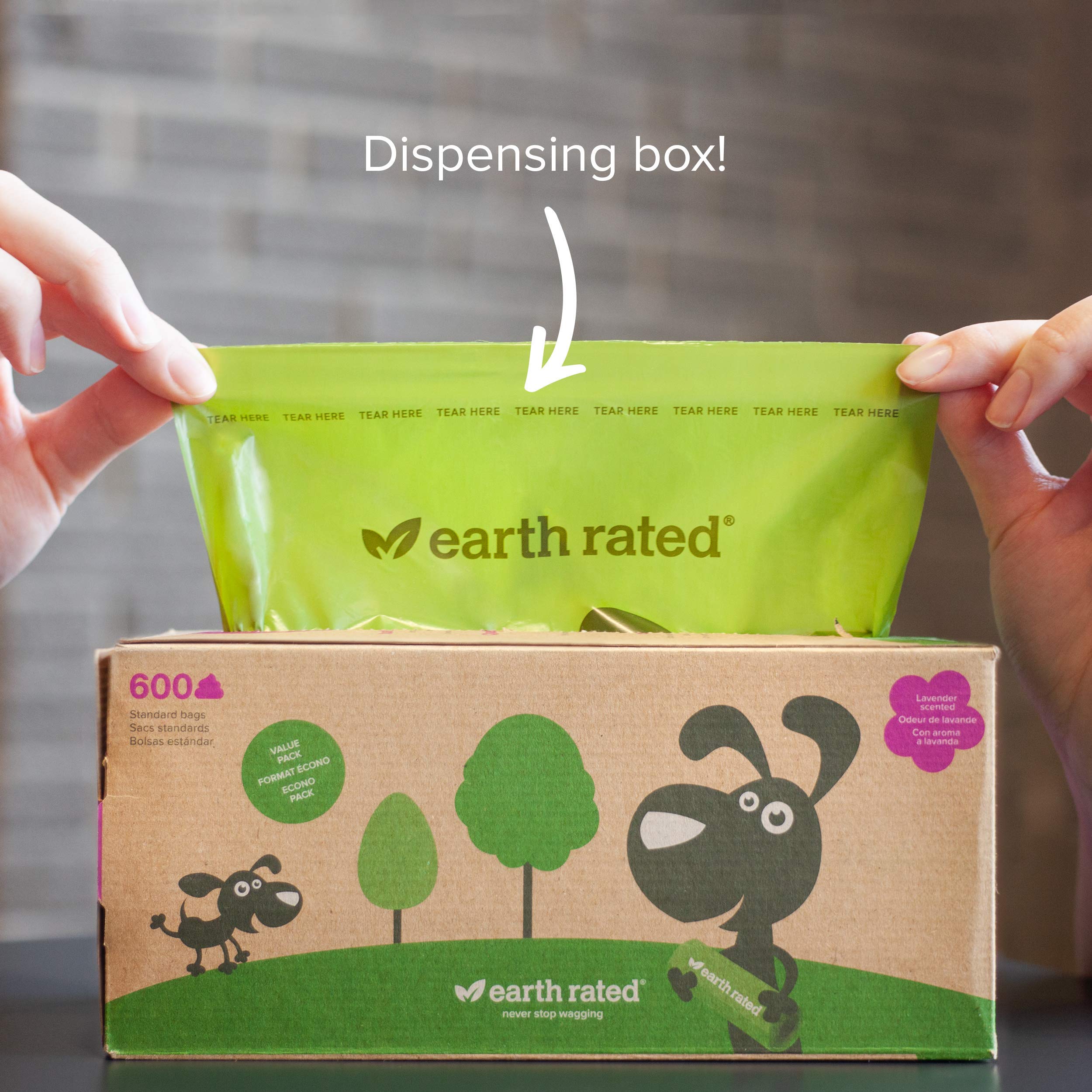 Earth Rated Dog Poop Bags, Thick Grab And Go Bulk Single Roll, Ideal For Backyard Pickups, Lavender Scented, 600 Bags