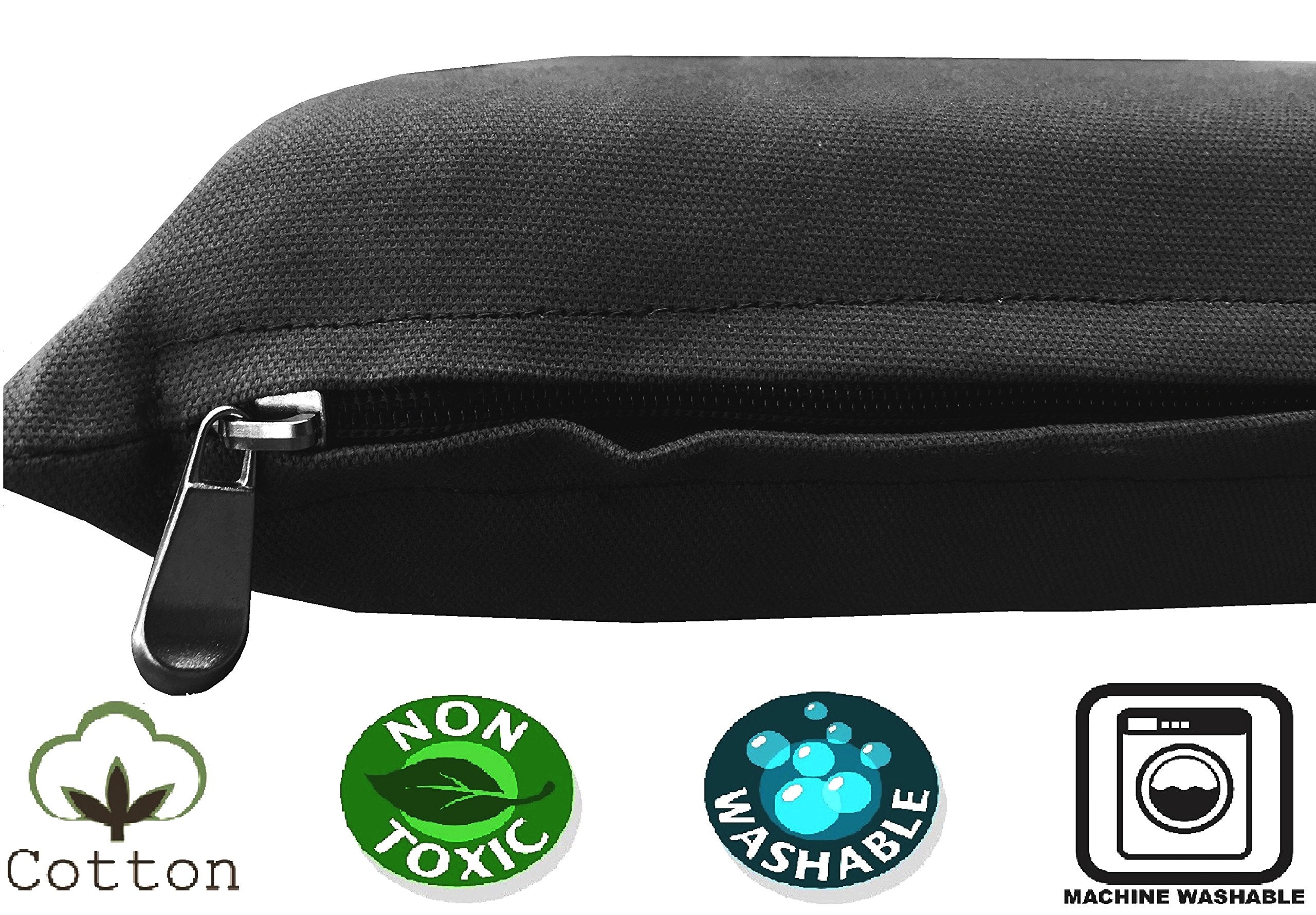Dogbed4Less Memory Foam Dog Bed For Small To Medium Large Pet With Waterproof Internal Cover, Canvas Black External Cover 34X27X3 Inches