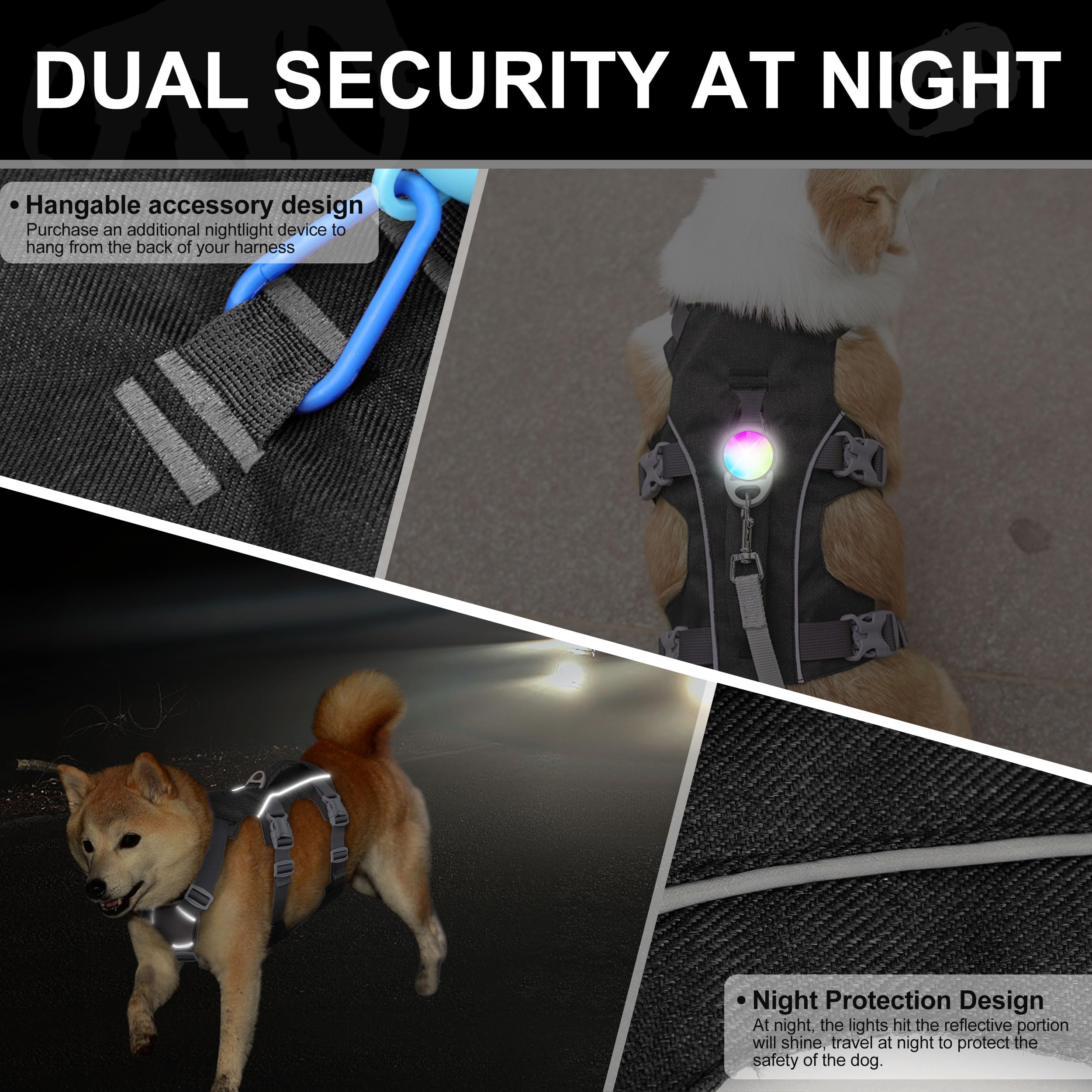 Akailea Escape Proof Dog Harness With Handle - Reflective Dog Vest, Breathable Soft Full Body Pet Harness For Small Medium Dogs
