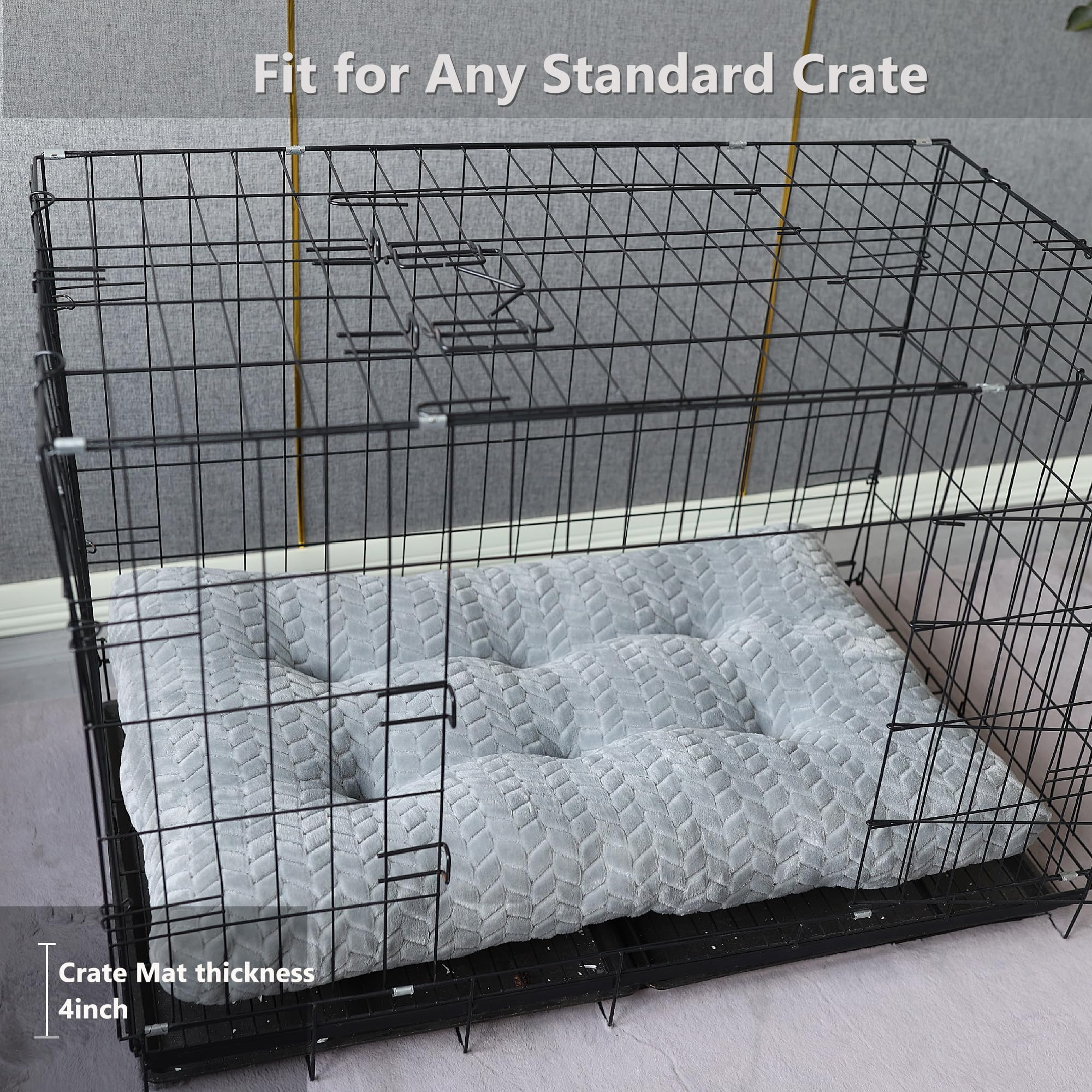 Necesitar Xlarge Dog Bed For Crate Washable Deluxe Plush Dog Crate Beds Comfy Kennel Pad Anti-Slip Pet Sleeping Mat For Large Br