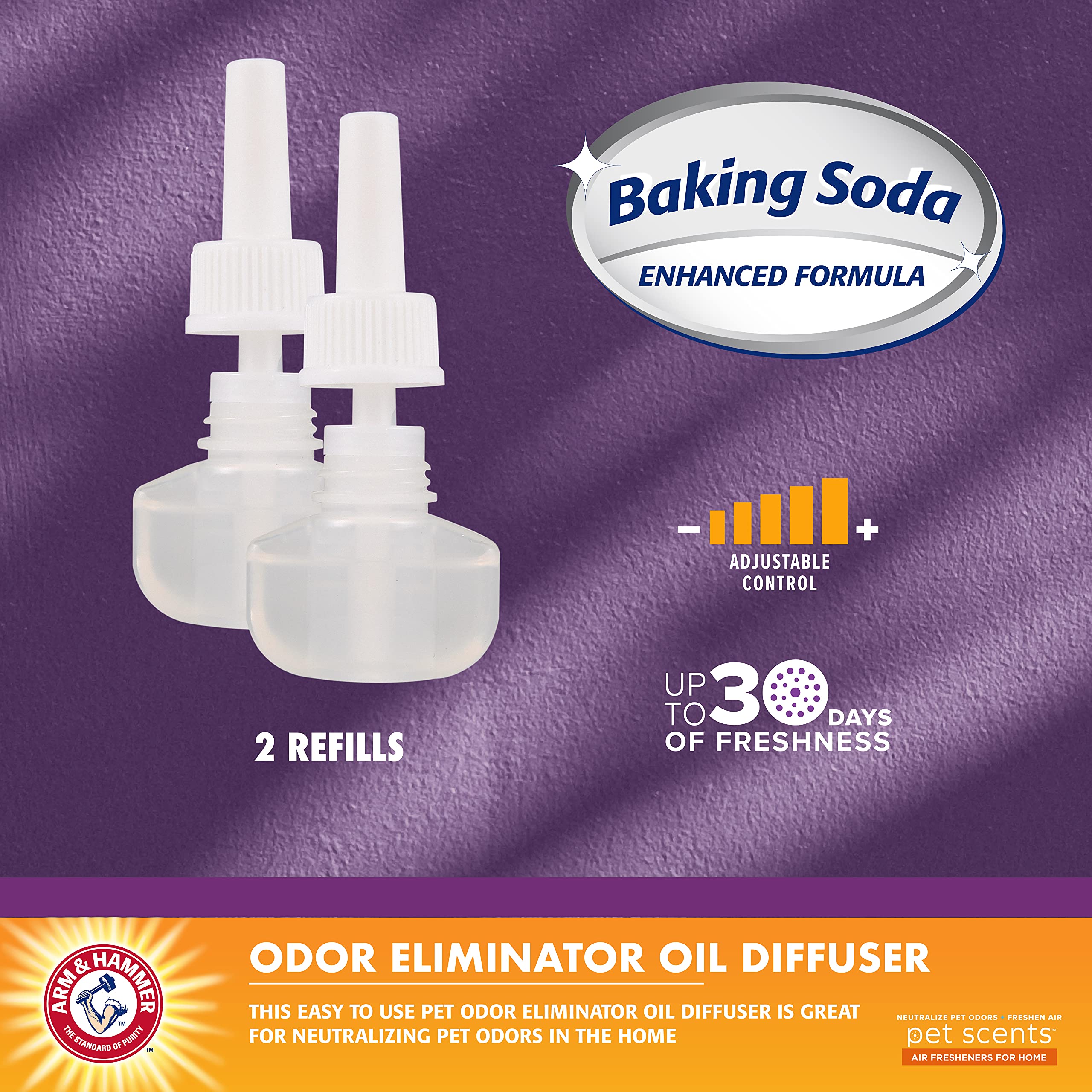 Arm & Hammer For Pets Scents Plug-In Scented Oil Refills In Lavender Fields, 2-Pack | Home Deodorizer For Pet Smells | Room Deod