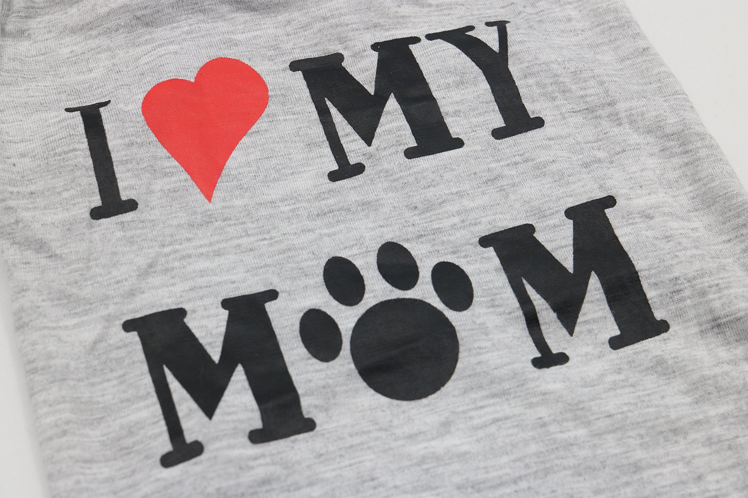DroolingDog Dog Clothes Puppy Shirts I Love My Mom Shirt Dog Costume, XL, Grey