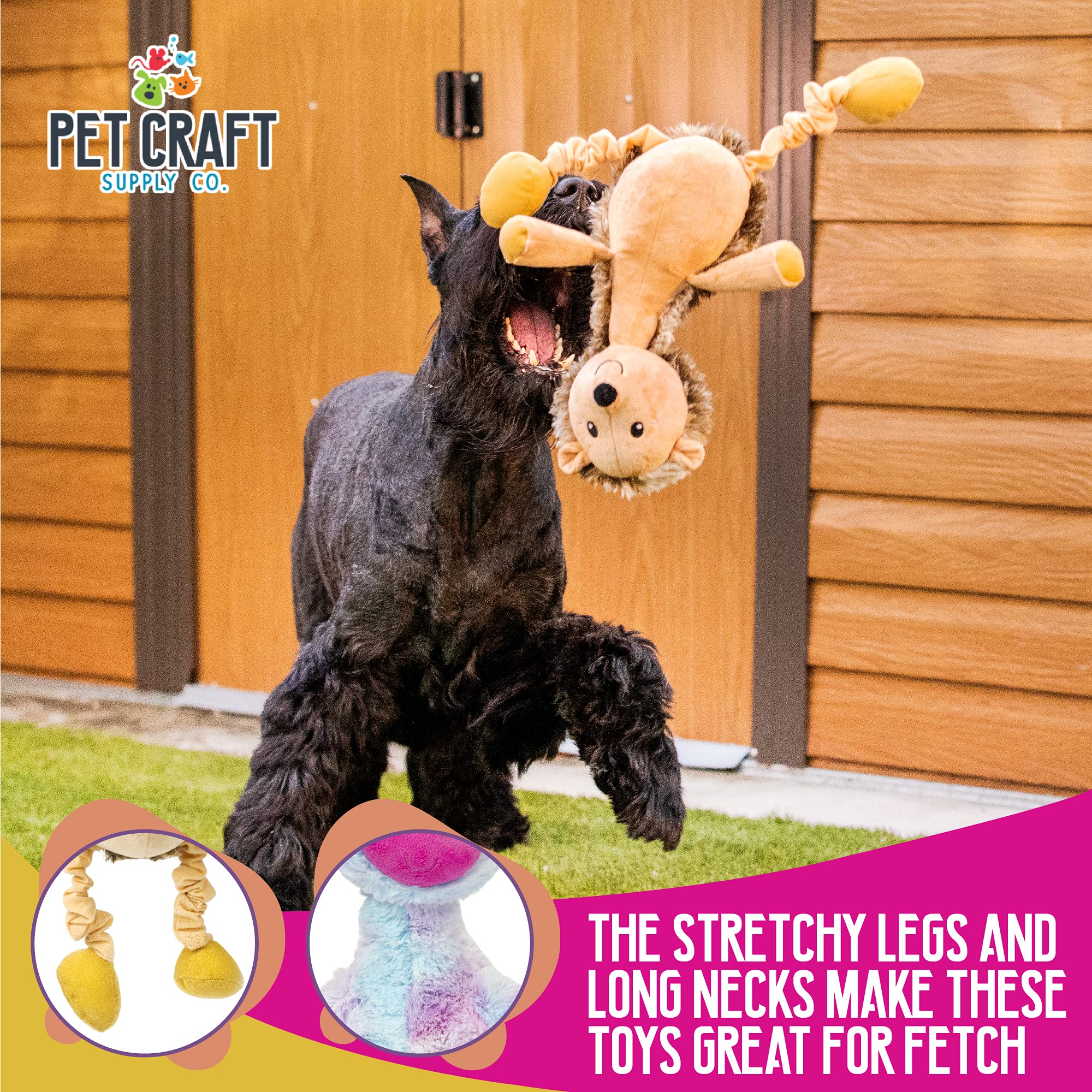 Pet Craft Supply Jiggle Giggle Dog Toys Funny Cute Giggling Sound Wiggly Shaking Tug Fetch Soft Chew Cuddle Plush Interactive Big Dog Toy For Medium To Large Breeds Multipack Boredom Relief