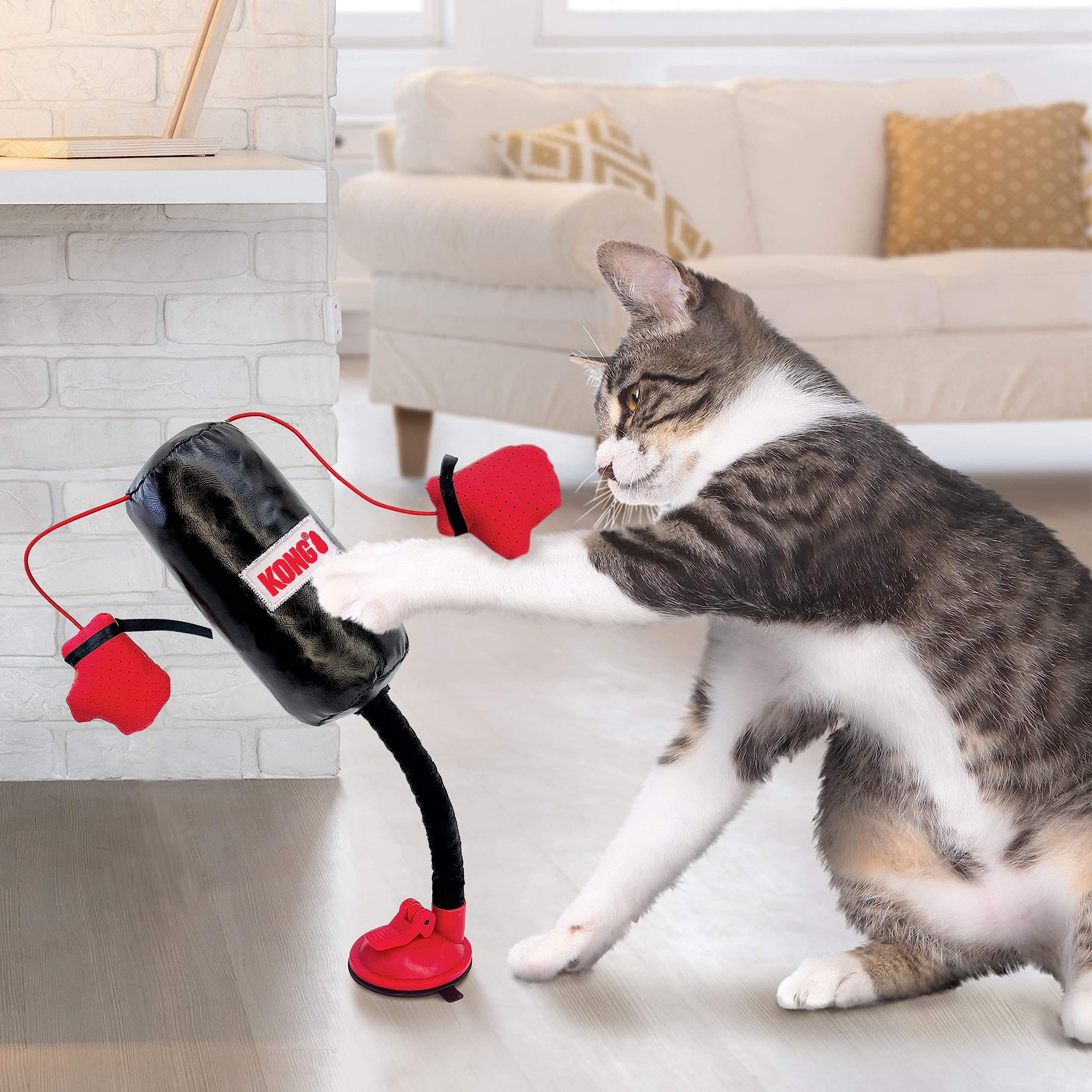 KONG Connects Punching Bag with Boxing Gloves Filled with Catnip