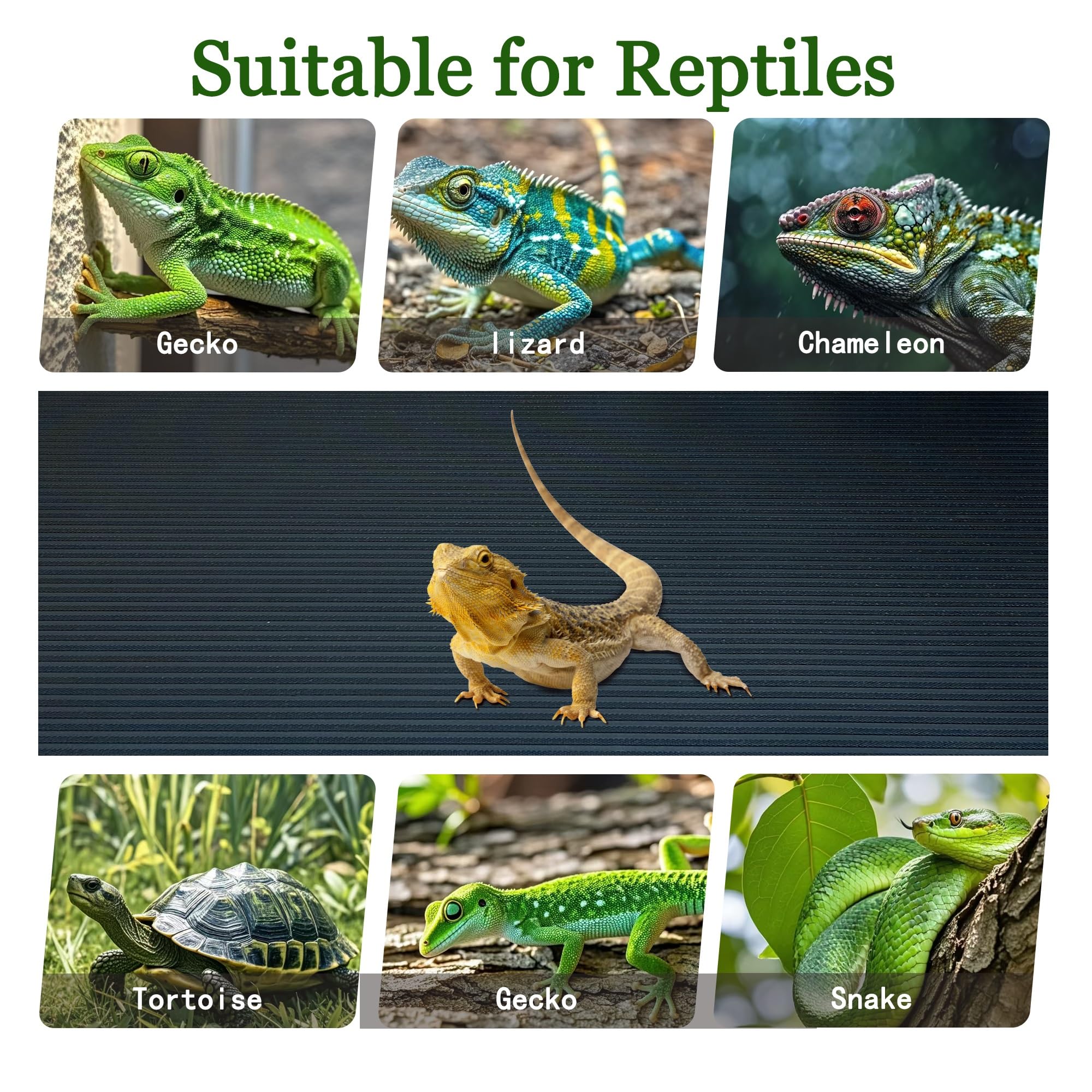 Luckitty Arbitrary Cutting Terrarium Reptile Carpet, Reptile Mat, Bearded Dragon Tank Accessories Flooring, Bearded Dragon, Leop
