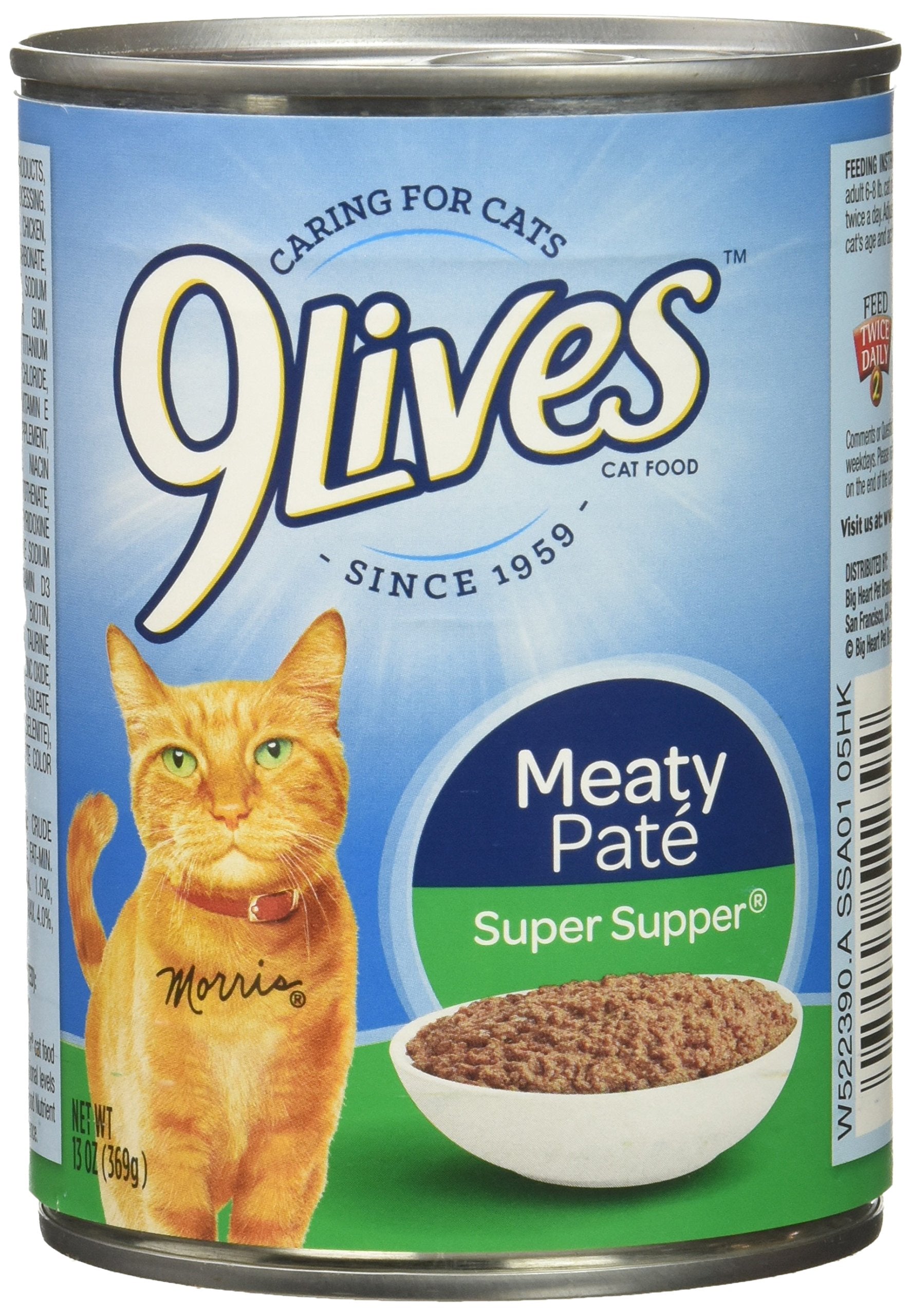 9Lives Meaty Pat   Super Supper Wet Cat Food, 13 Ounce (Pack of 12)