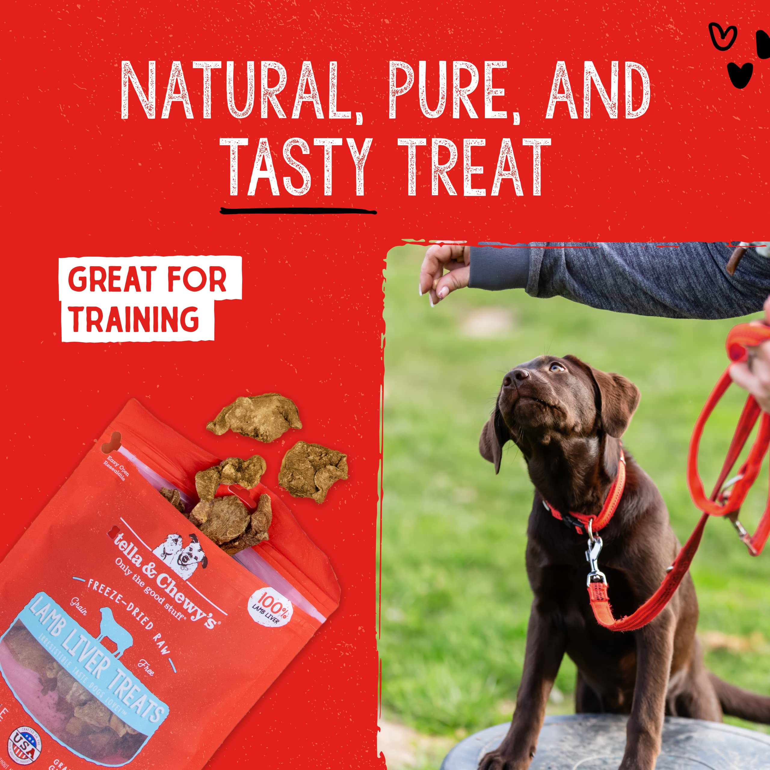 Stella & Chewys Freeze-Dried Raw Single Ingredient Lamb Liver Treats, 3 oz. Bag