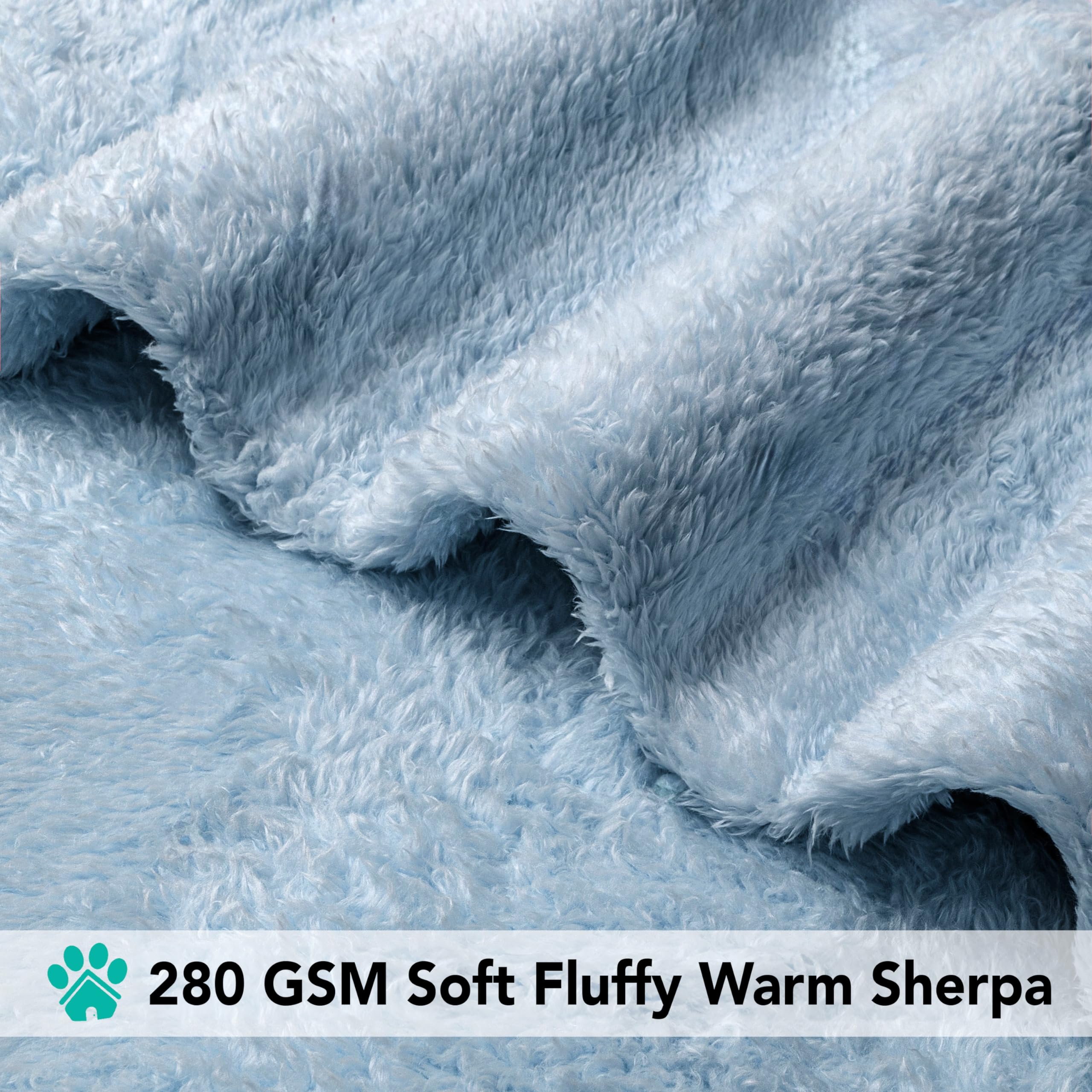 PetAmi Dog Blanket for Small Medium Dogs Blue, Fluffy Soft Puppy Blanket, Sherpa Fleece Cat Blanket for Kitten Doggie, Calming P