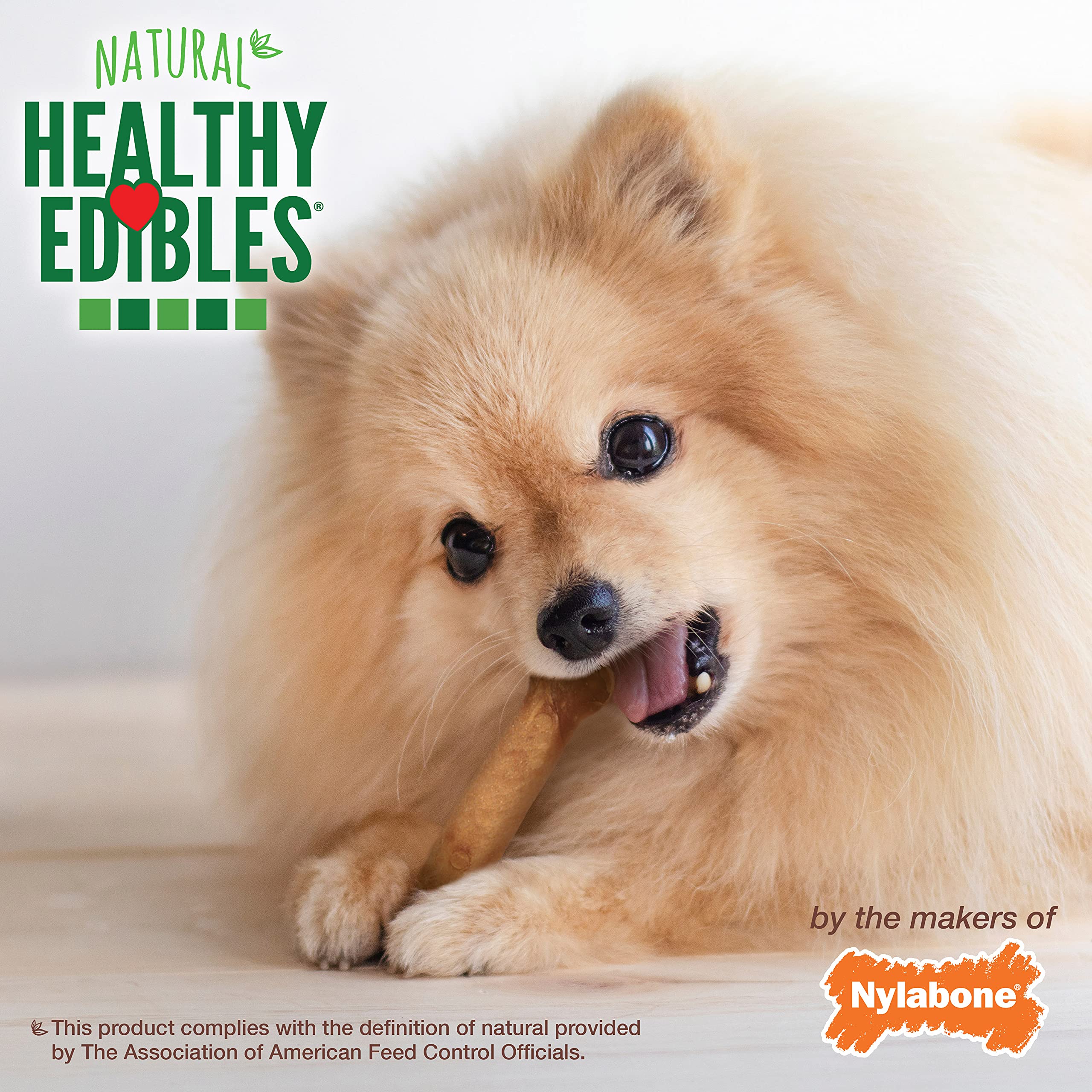 Nylabone Healthy Edibles Natural Dog Chews Long Lasting Chew Treats for Dogs, Roast Beef Flavor, X-Small/Petite (8 Count)