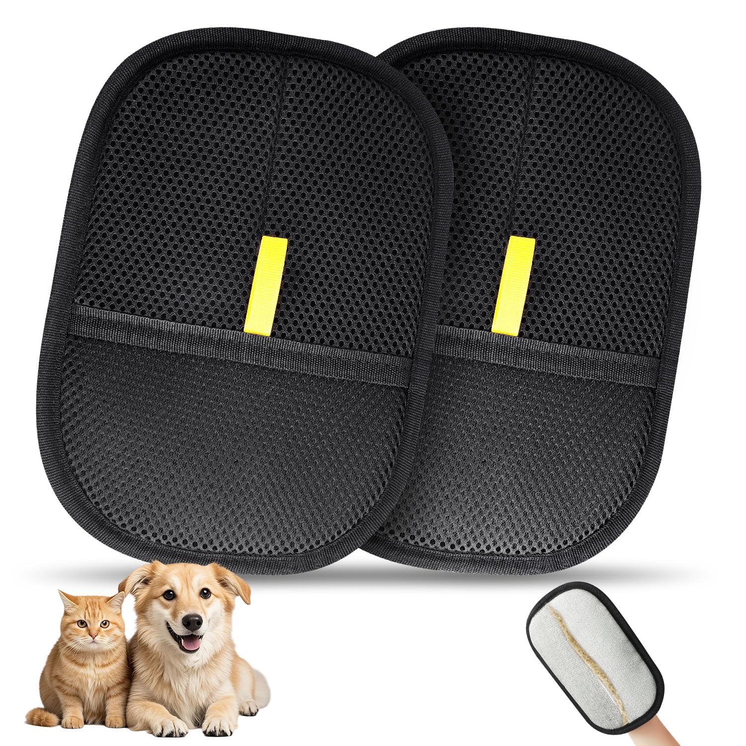 Aviara Pet Hair Removal Gloves For Dogs & Cats  Reusable Grooming Mitts Remove Hair From Furniture, Carpets, Car Seats & Clothe