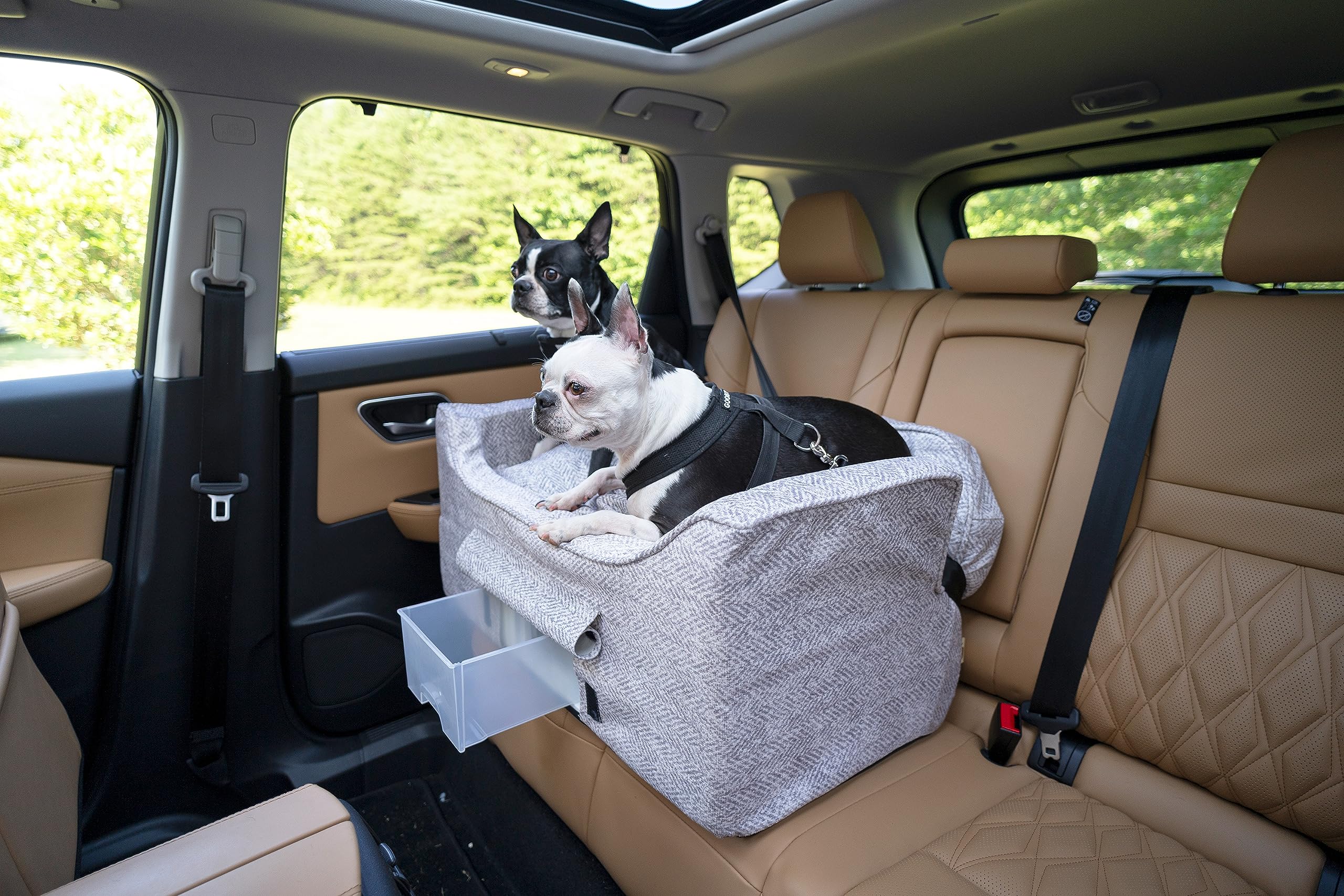 Snoozer Lookout II Car Seat with Storage Tray - Dog Car Seats for Medium Dogs, Booster Bed for Medium Sized Pets Up to 34 Lbs, E