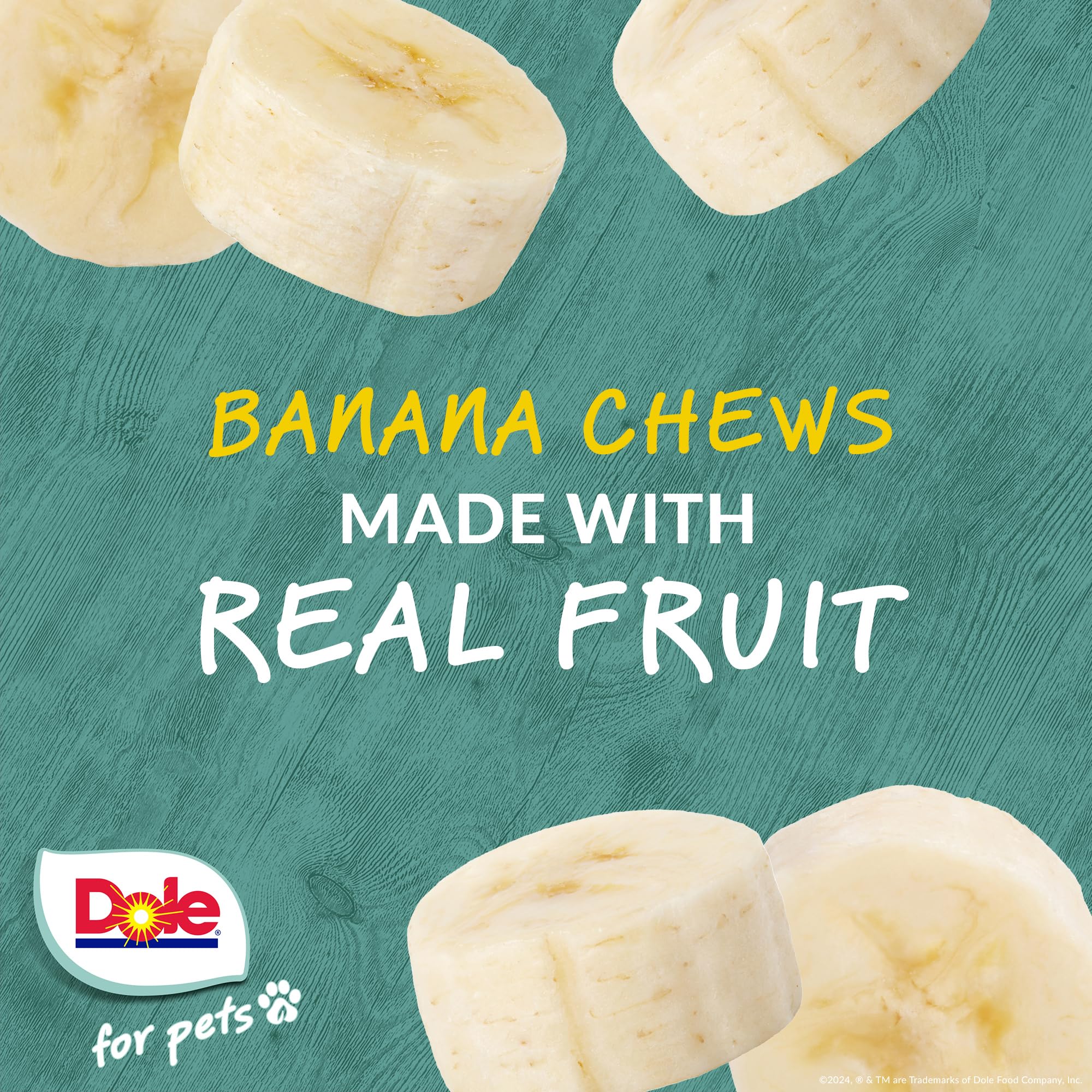 Dole for Pets Freshly Fetched Lasting Chew, Banana Flavor Dog Treats | Flavored with Real Fruit, No Wheat, Corn, Soy, Artificial