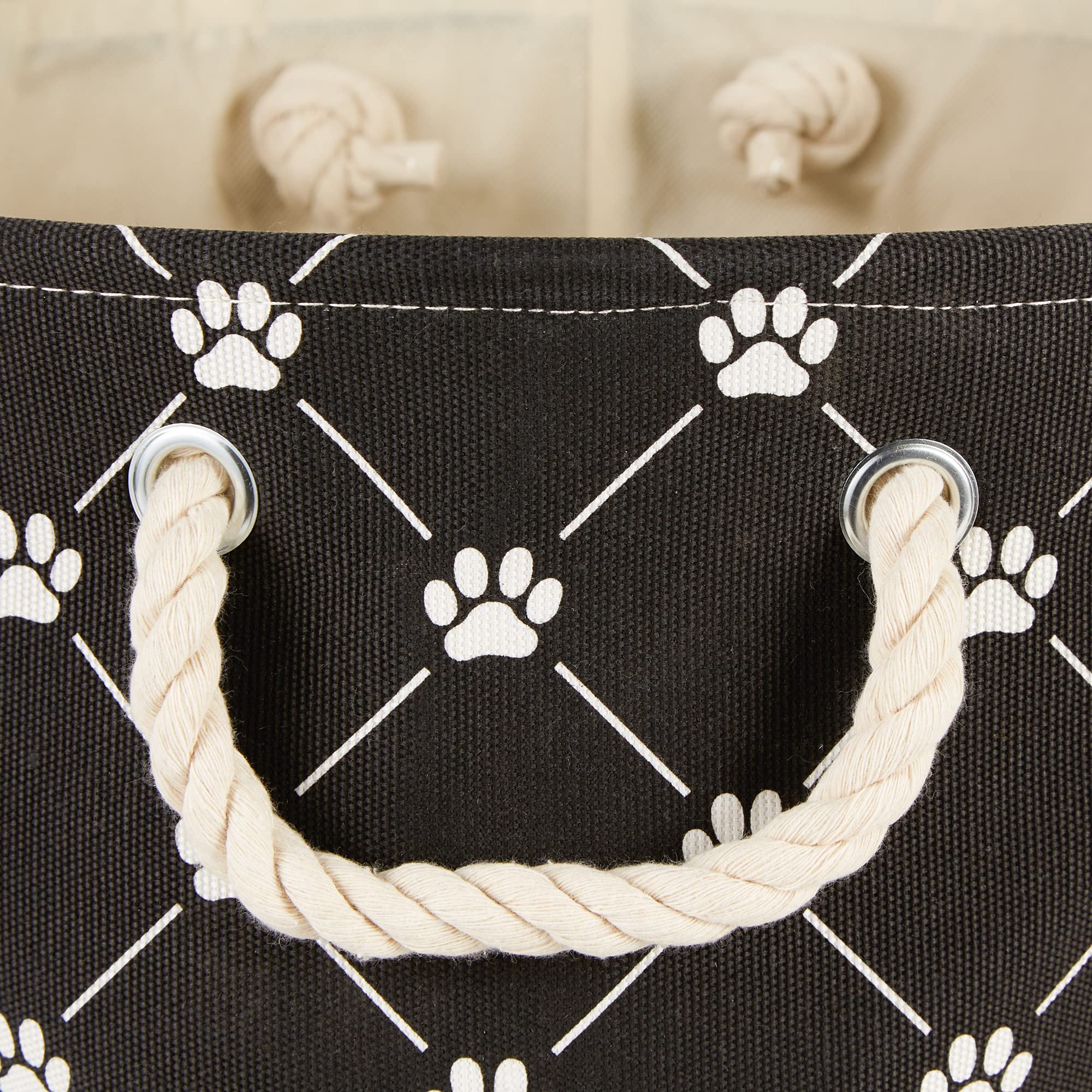 Bone Dry Pet Storage Paw and Bone, Trellis Collection, Large Rectangle, 17.5x12x15 Black