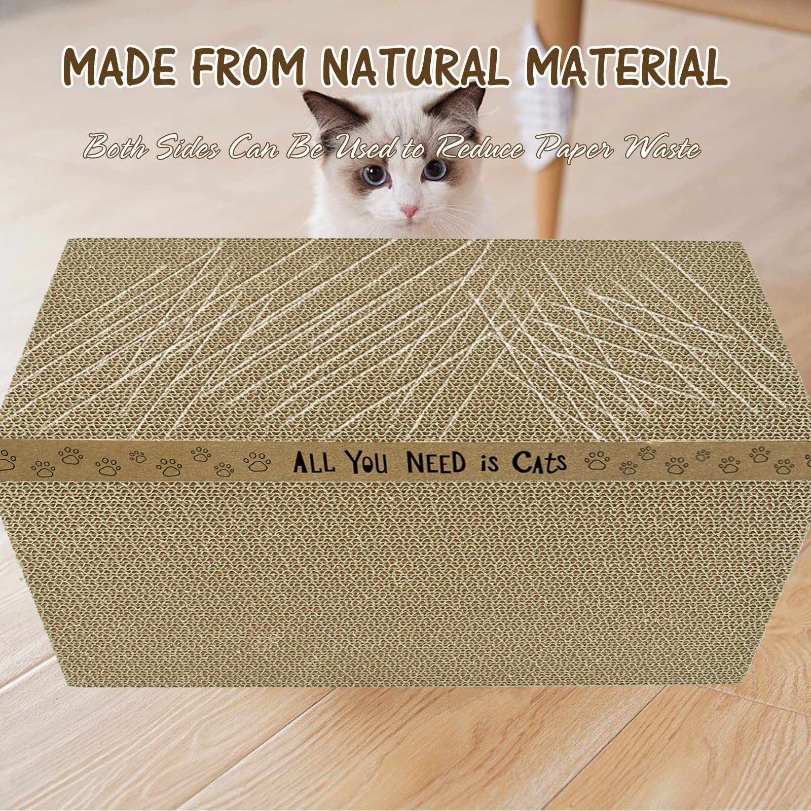 Accencyc Cardboard Cat Scratcher Pads Cat Scratching Board For Indoor 16.5   Lx8.3   Wx1   H Dual-Side Corrugated Cats Scratchin