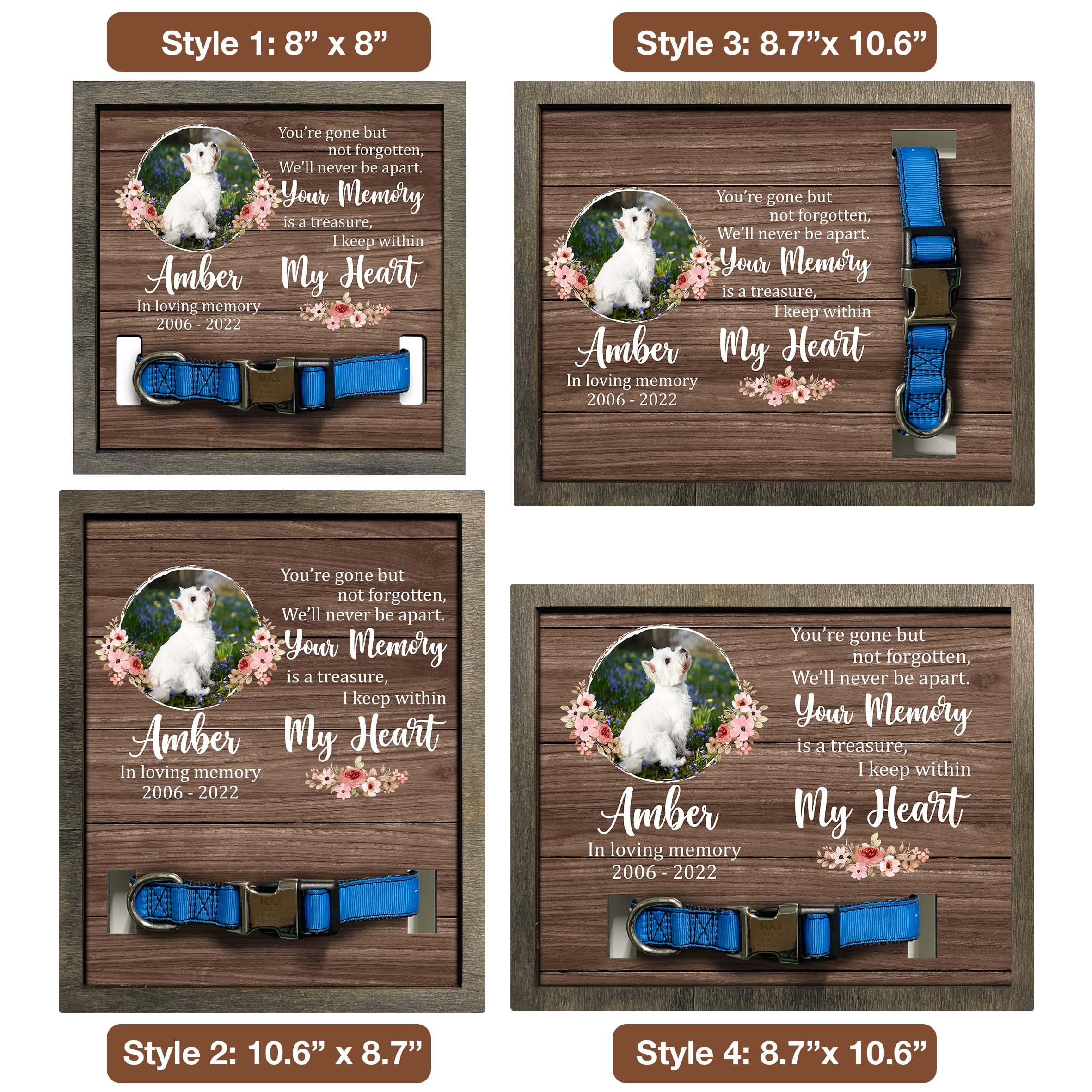 Bfigift Personalized Pet Loss Gifts Dog Picture Collar Frame Pet Remembrance Gifts Dog Memorial Gifts Dog Memorial Frames For Pictures Sympathy Gifts Keepsake Bereavement Gifts Funerary Decor Wall