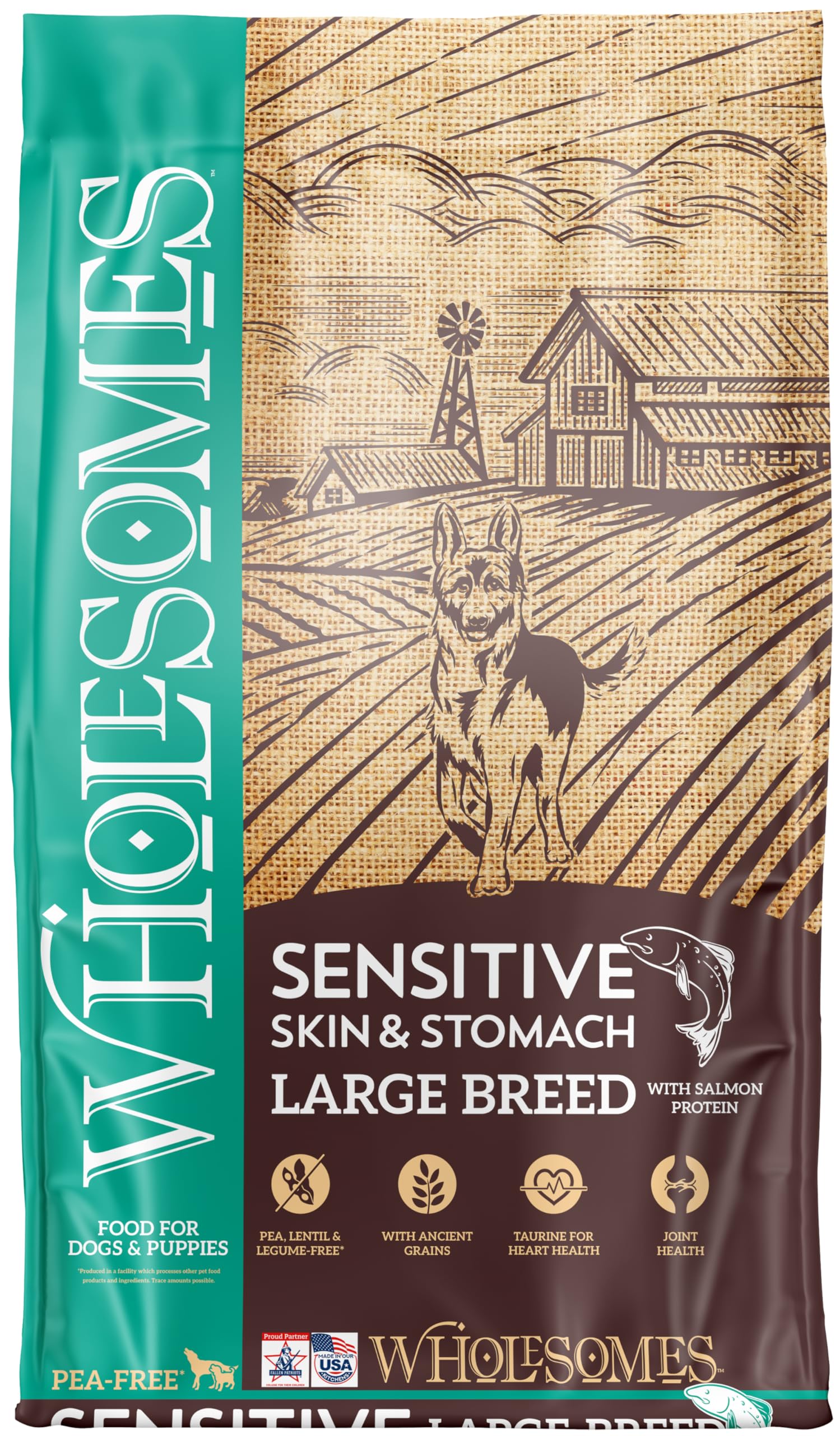 Wholesomes Sensitive Large Breed with Salmon Protein Dry Dog Food 30 lb