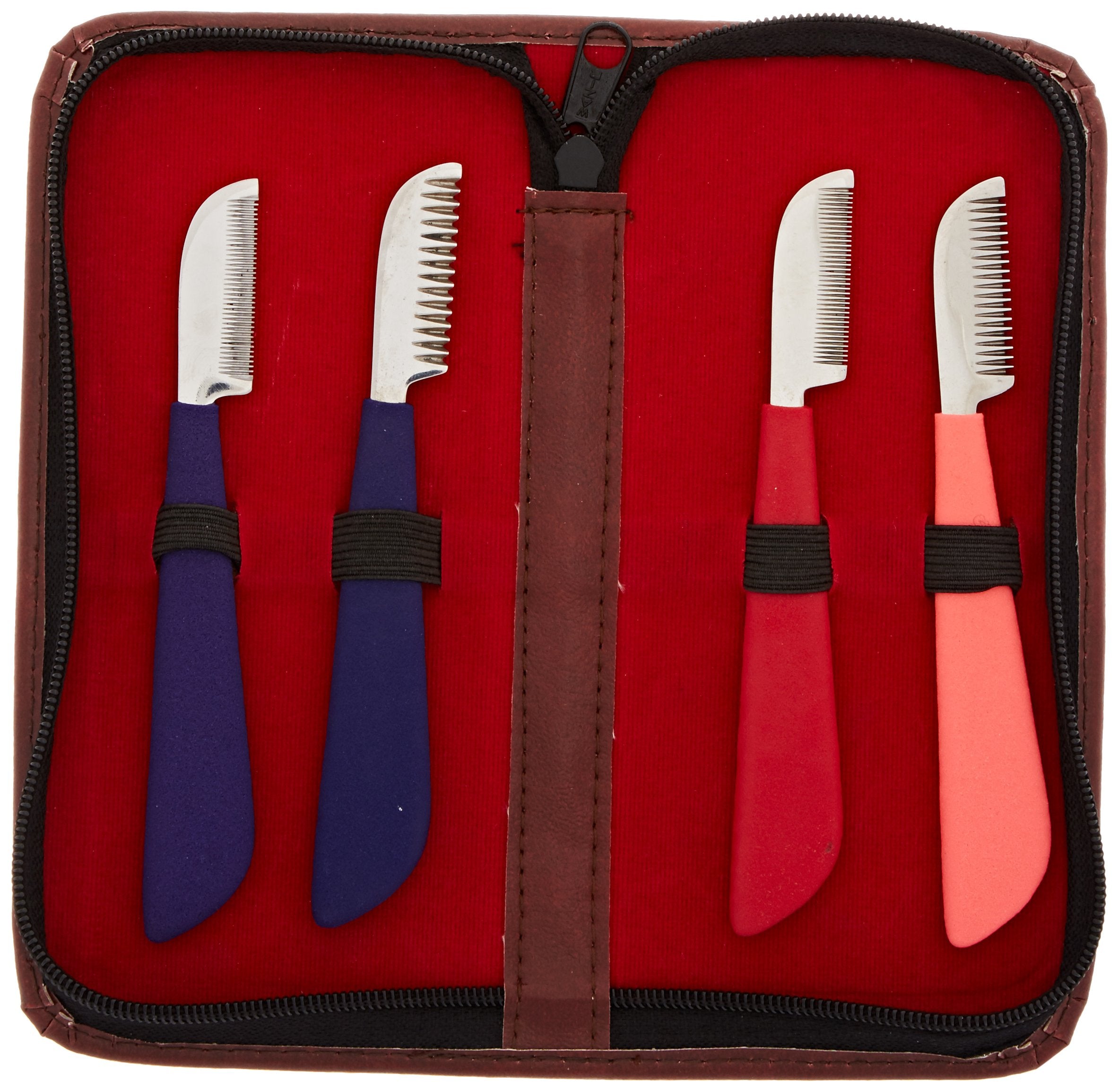 Tamsco Stripping Knives Set Of 4 In Zipper Case, Foam Handle, Color Coded