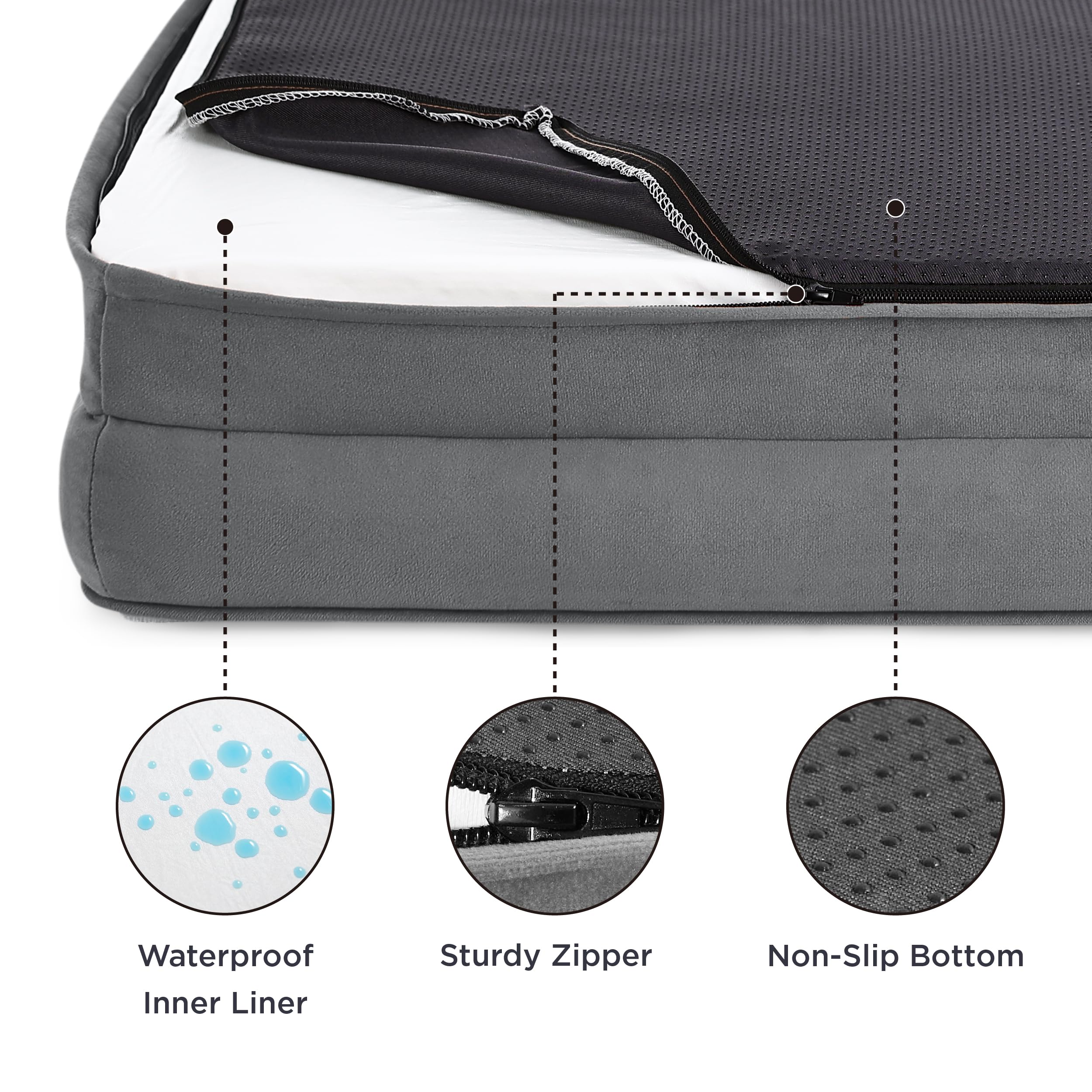 Bedsure Orthopedic Dog Bed For Extra Large Dogs - Xl Washable Dog Sofa Beds Large, Supportive Foam Pet Couch Bed With Removable Washable Cover, Waterproof Lining And Nonskid Bottom, Grey