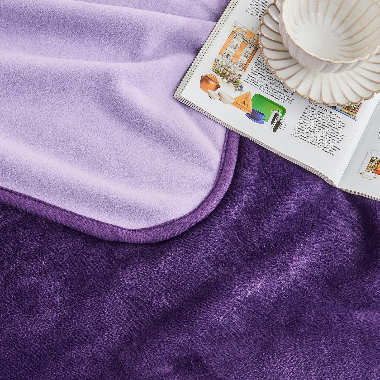 Yaning Waterproof Blanket, Reversible Bed Cover for Pets, 40"x60", Dark Purple/Light Purple, Soft Polyester, Model WBC-D1/4060D