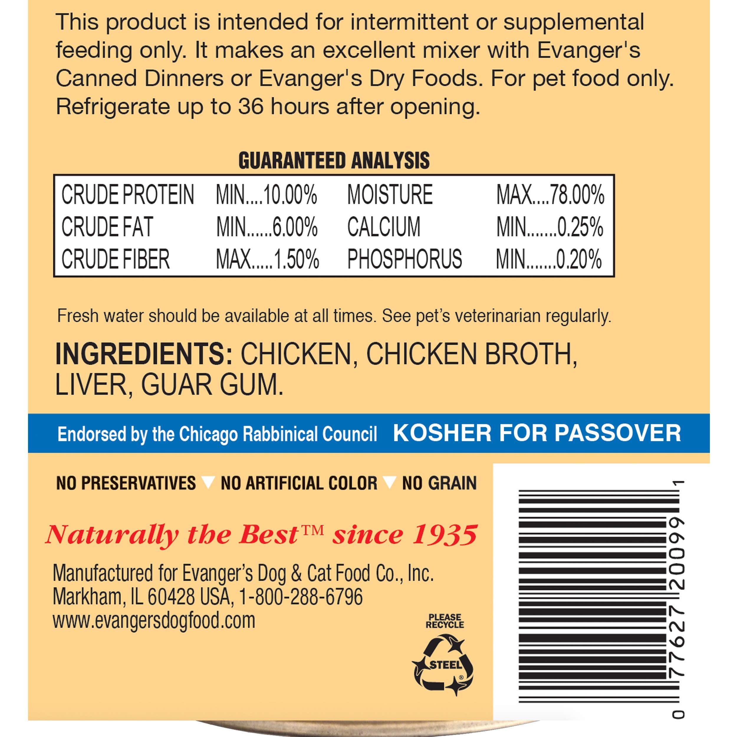 Evangers Grain-Free Chicken for Dogs & Cats