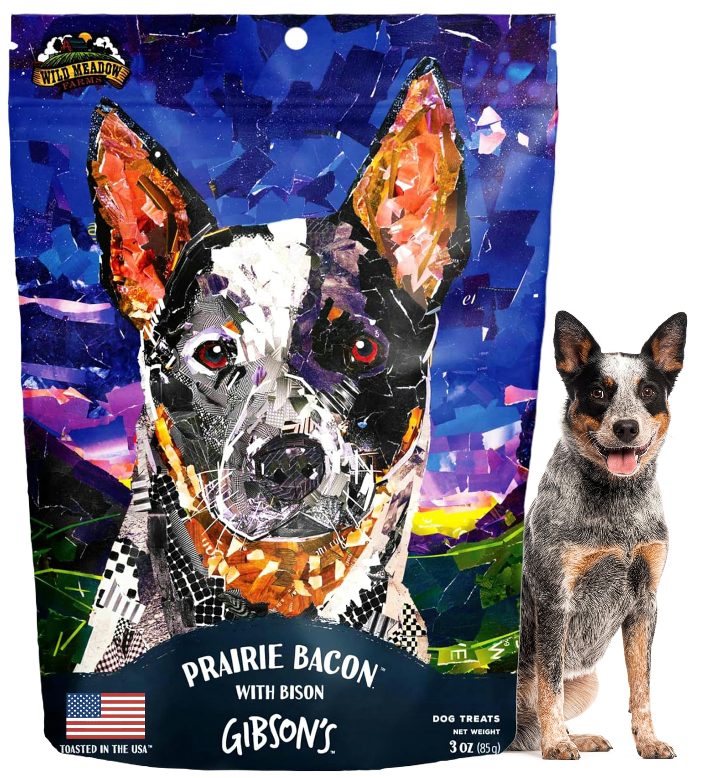 Wild Meadow Farms - Gibsons Prairie Bacon with Bison, Soft Jerky Dog Treats, Aromatic, and Grain-Free for Training and Rewardin
